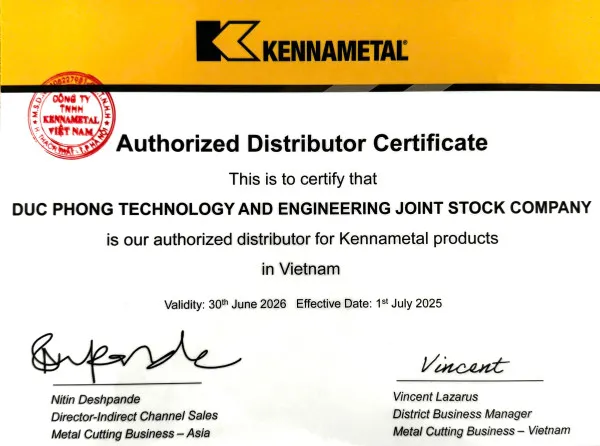 Thiết Bị Cơ Khí Đức Phong – Thương hiệu ủy quyền chính của Kennametal và Widia tại Việt Nam