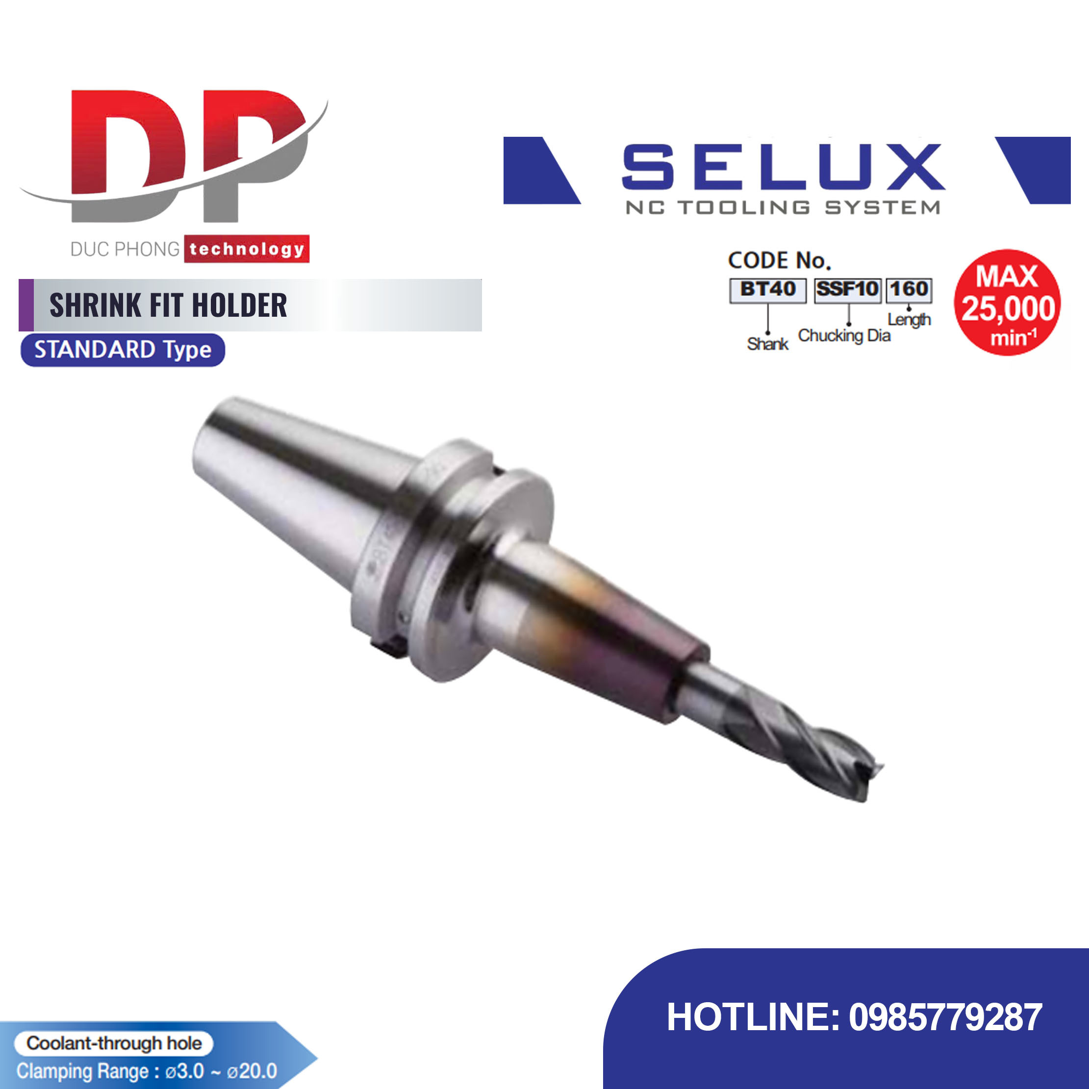 Bầu kẹp co nhiệt tiêu chuẩn Series BT Shank - Selux (SHRINK FIT HOLDER) STANDARD TYPE