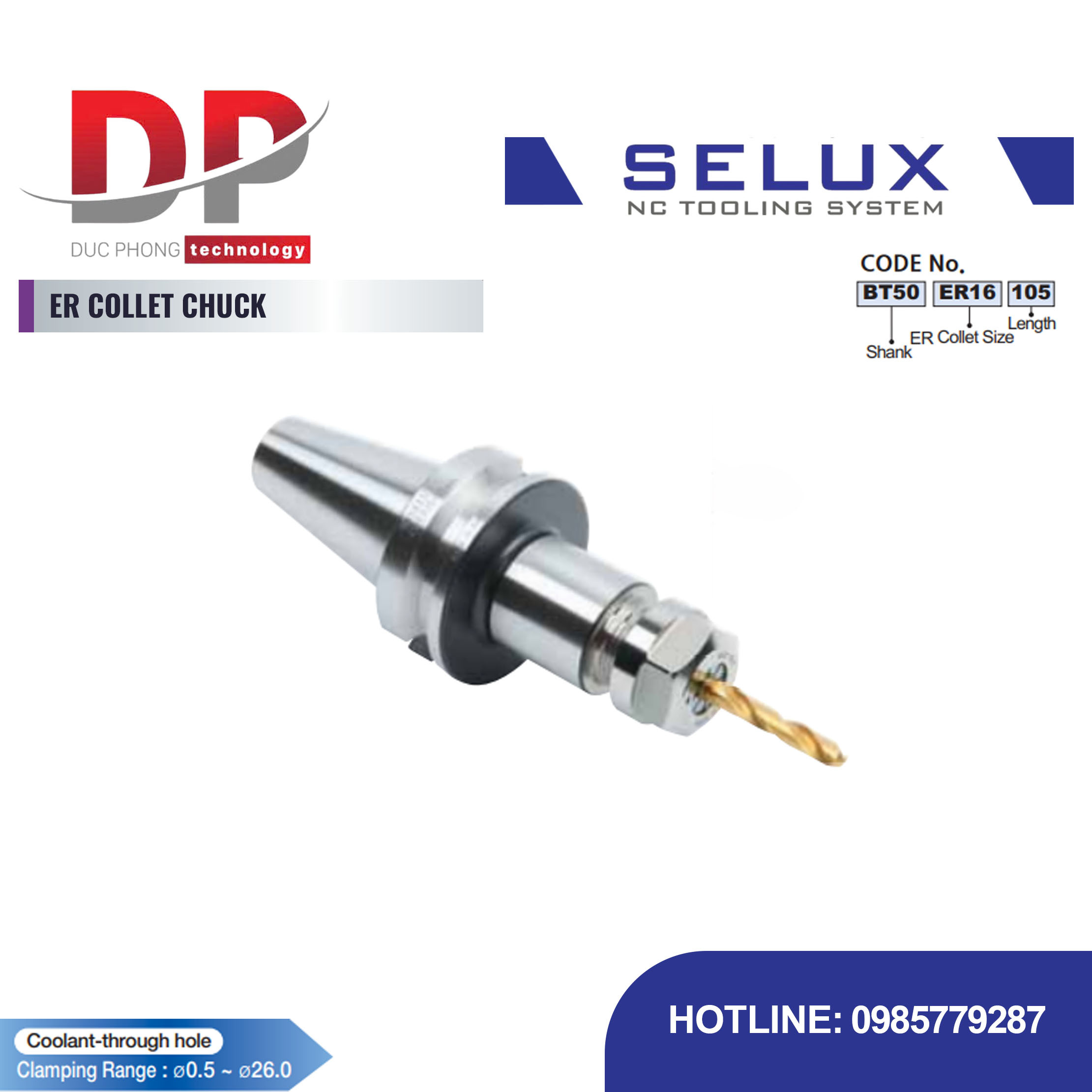 Bầu kẹp Collet ER Series BT Shank - Selux (ER COLLET CHUCK)