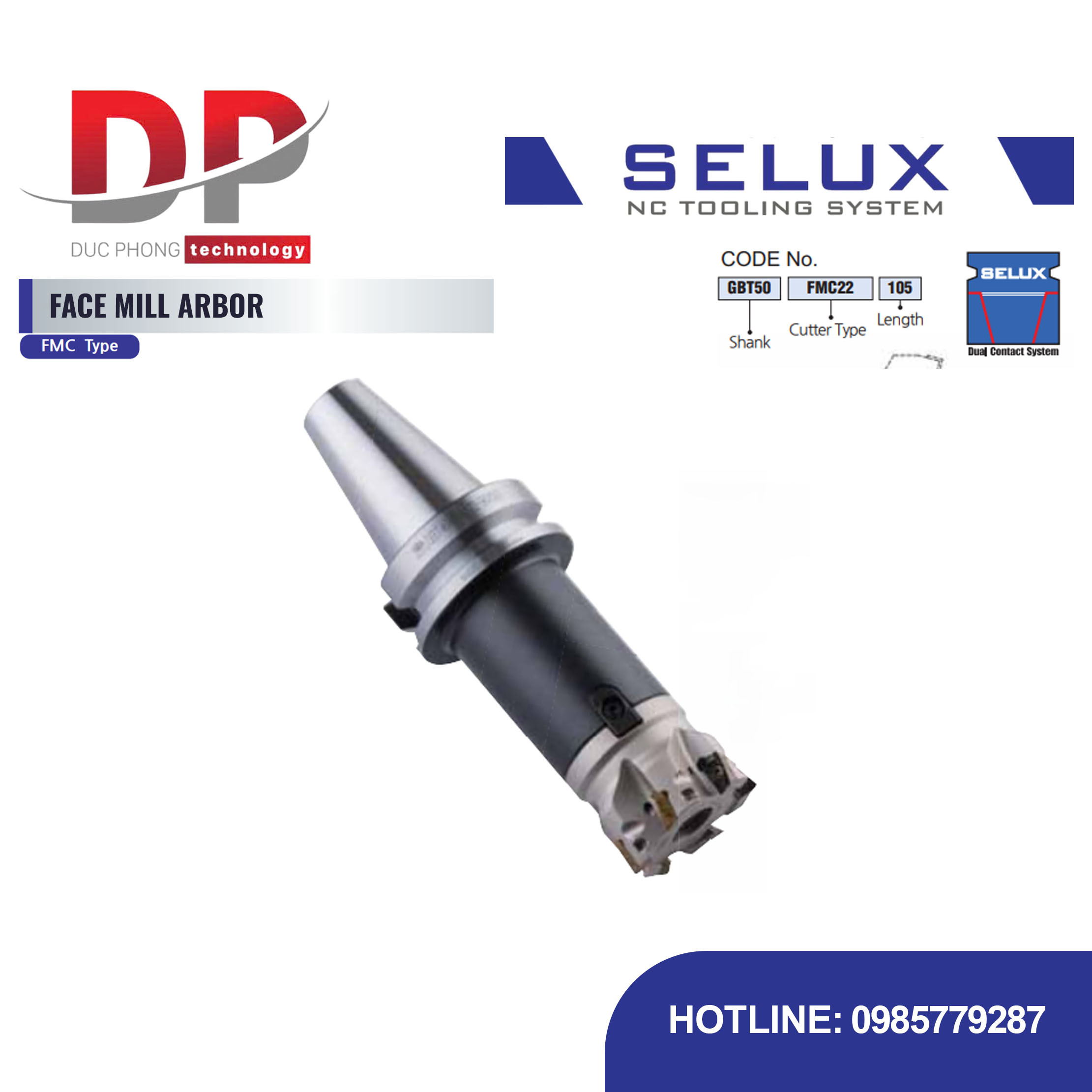 Bầu kẹp dao phay ghép mảnh Series GBT Shank - Selux FMC TYPE (FACE MILL ARBOR)