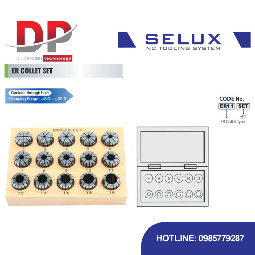 Bộ Collet ER Series Accessory - Selux (ER COLLET SET)