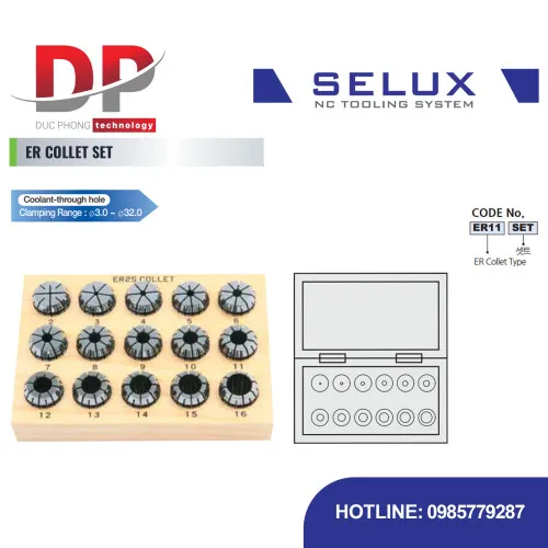 Bộ Collet ER Series Accessory - Selux (ER COLLET SET)