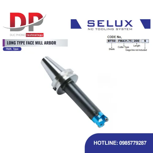 Trục gá dao phay mặt cổ dài loại FMA Series BT Shank - Selux (LONG TYPE FACE MILL ARBOR) FMA TYPE