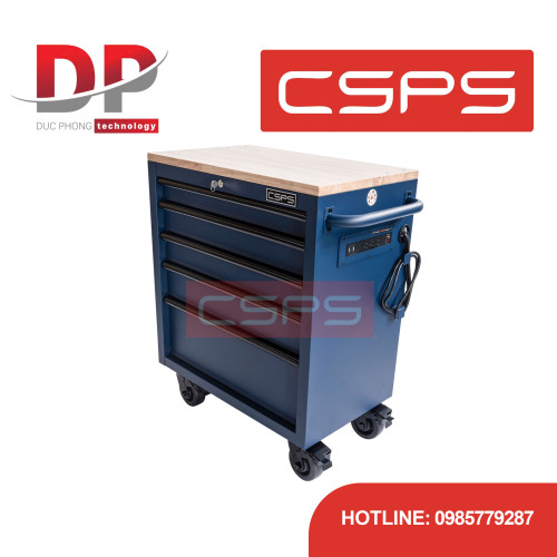 Tủ dụng cụ CSPS 76cm 05 hộc kéo không nâng hạ màu xanh