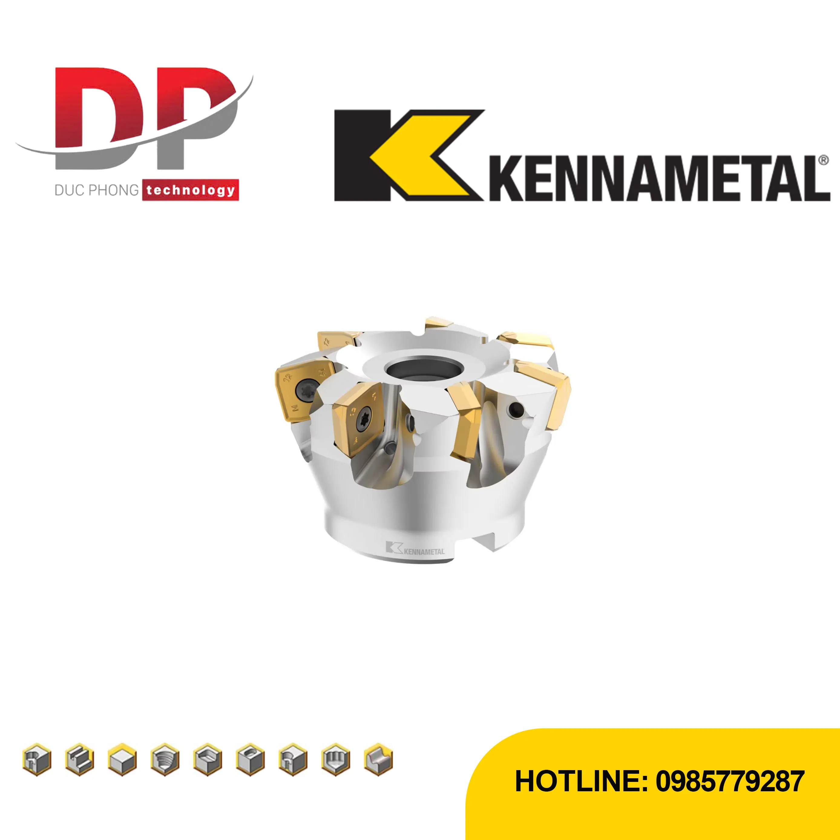 Dao phay mặt đầu Kennametal 7792VXE16 – shell mill – hệ mét