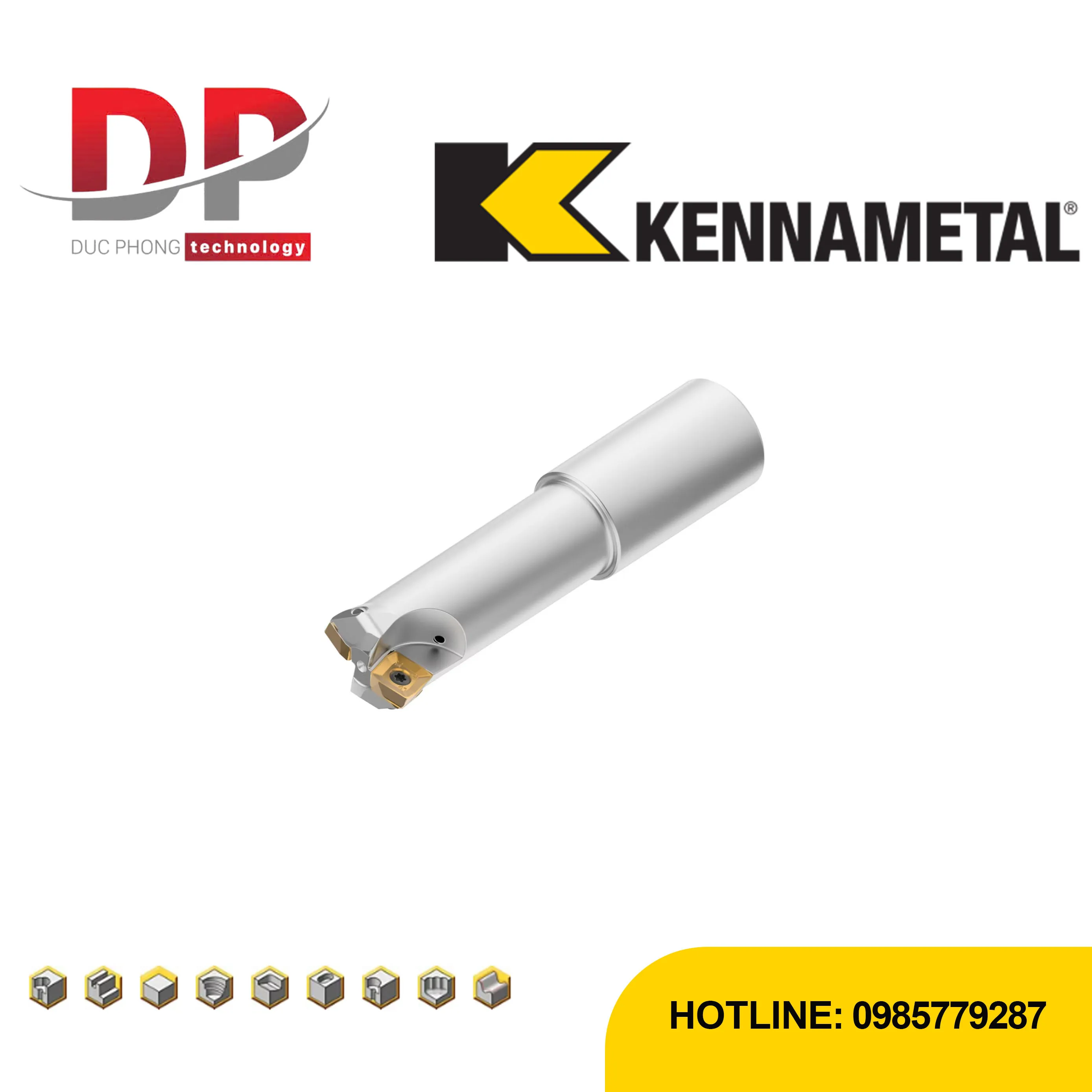 Dao phay mặt đầu Kennametal 7792VXE16 - thân trụ - hệ mét