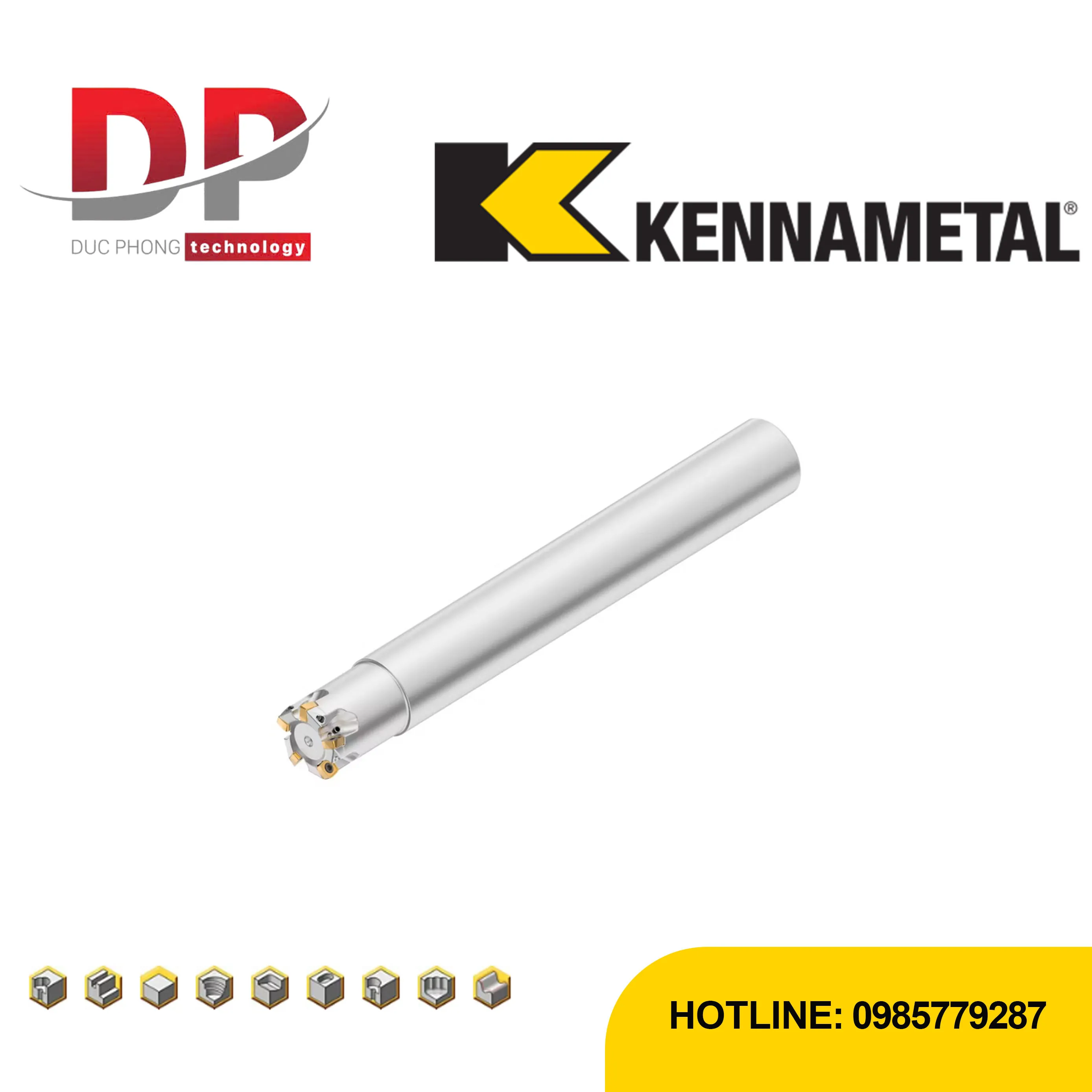 Dao phay mặt đầu Kennametal 7792VXP06 – thân trụ – hệ mét