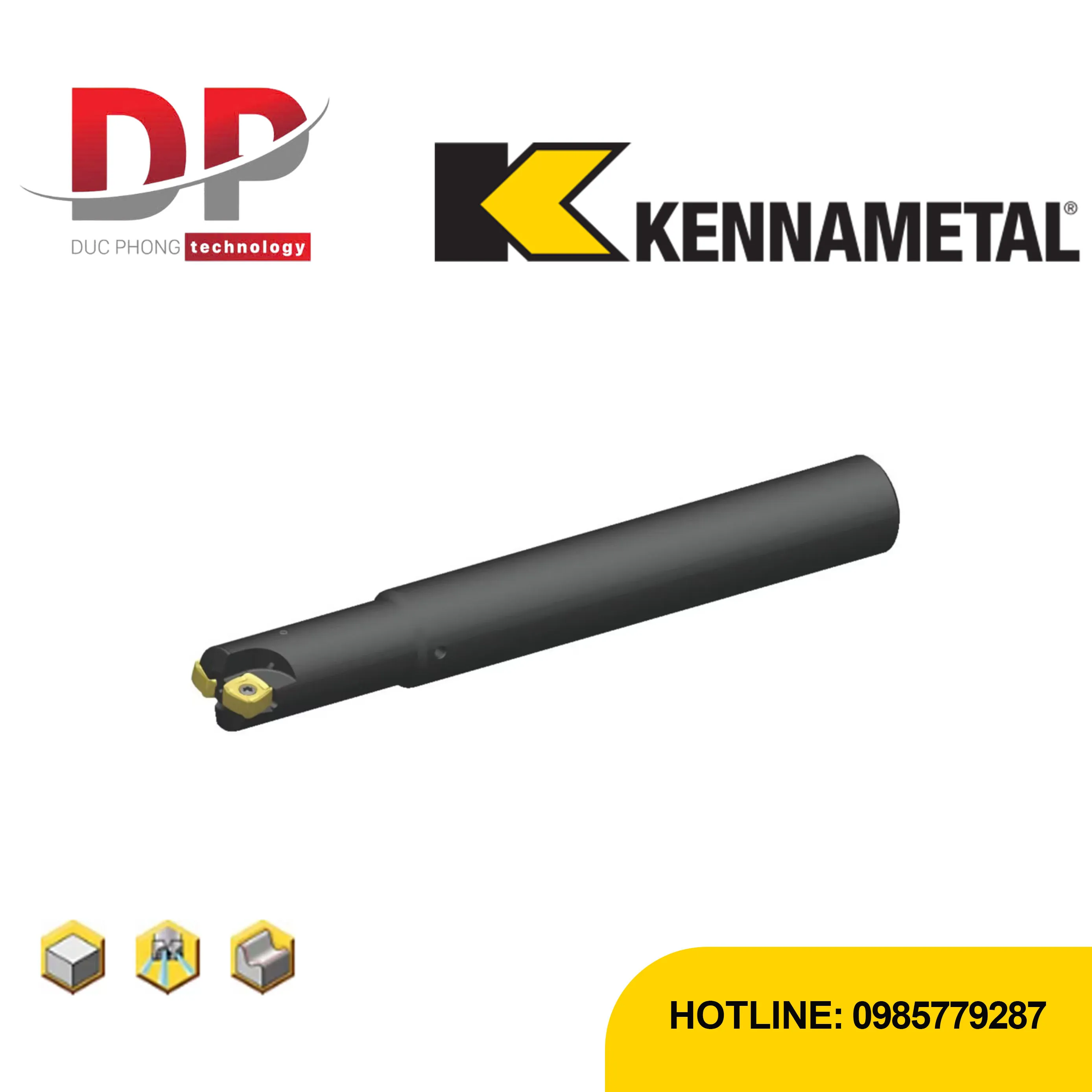 Dao phay mặt đầu Kennametal 7793VXO12 – thân trụ – hệ mét