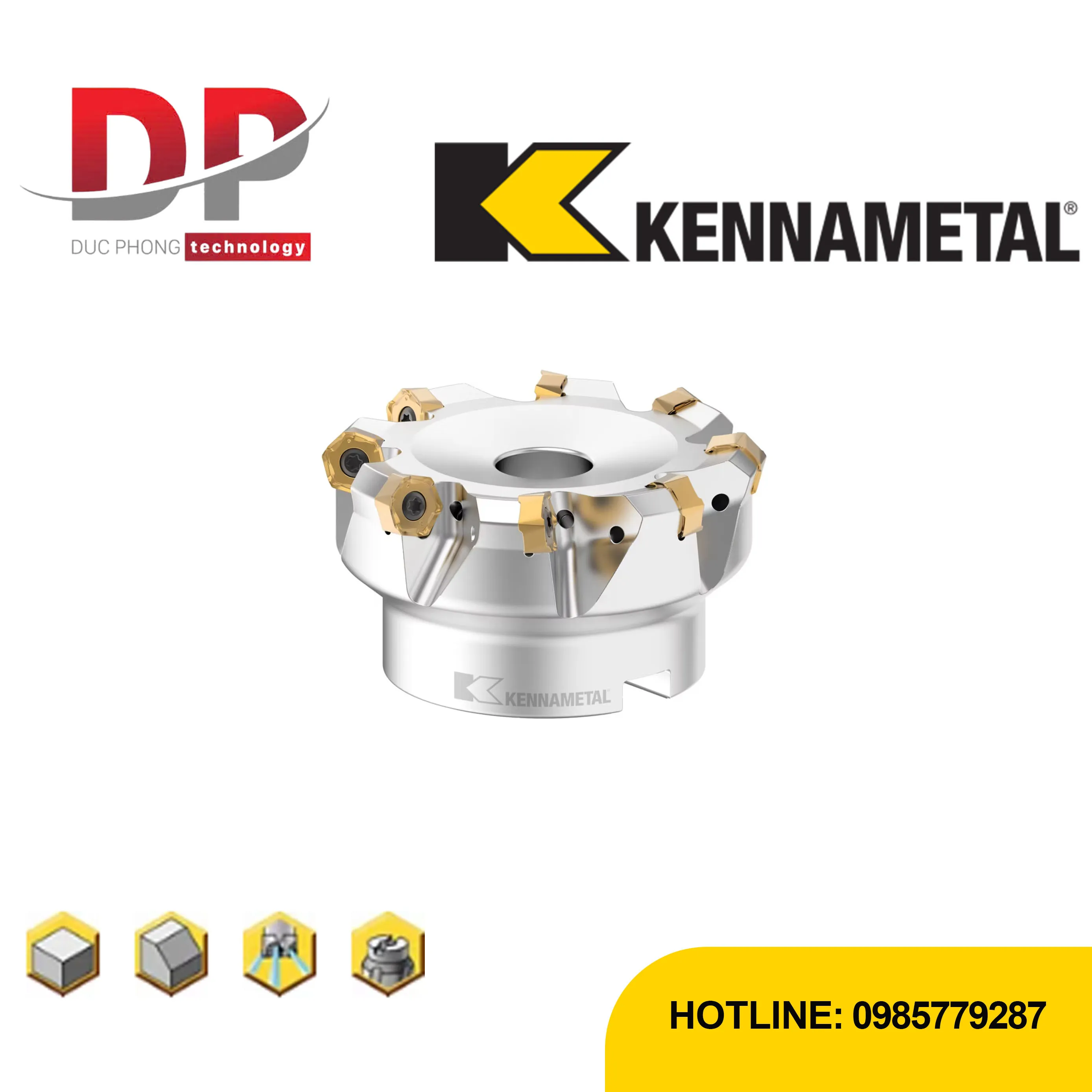 Dao phay mặt đầu Kennametal Dodeka™ Mini 45° - hệ mét