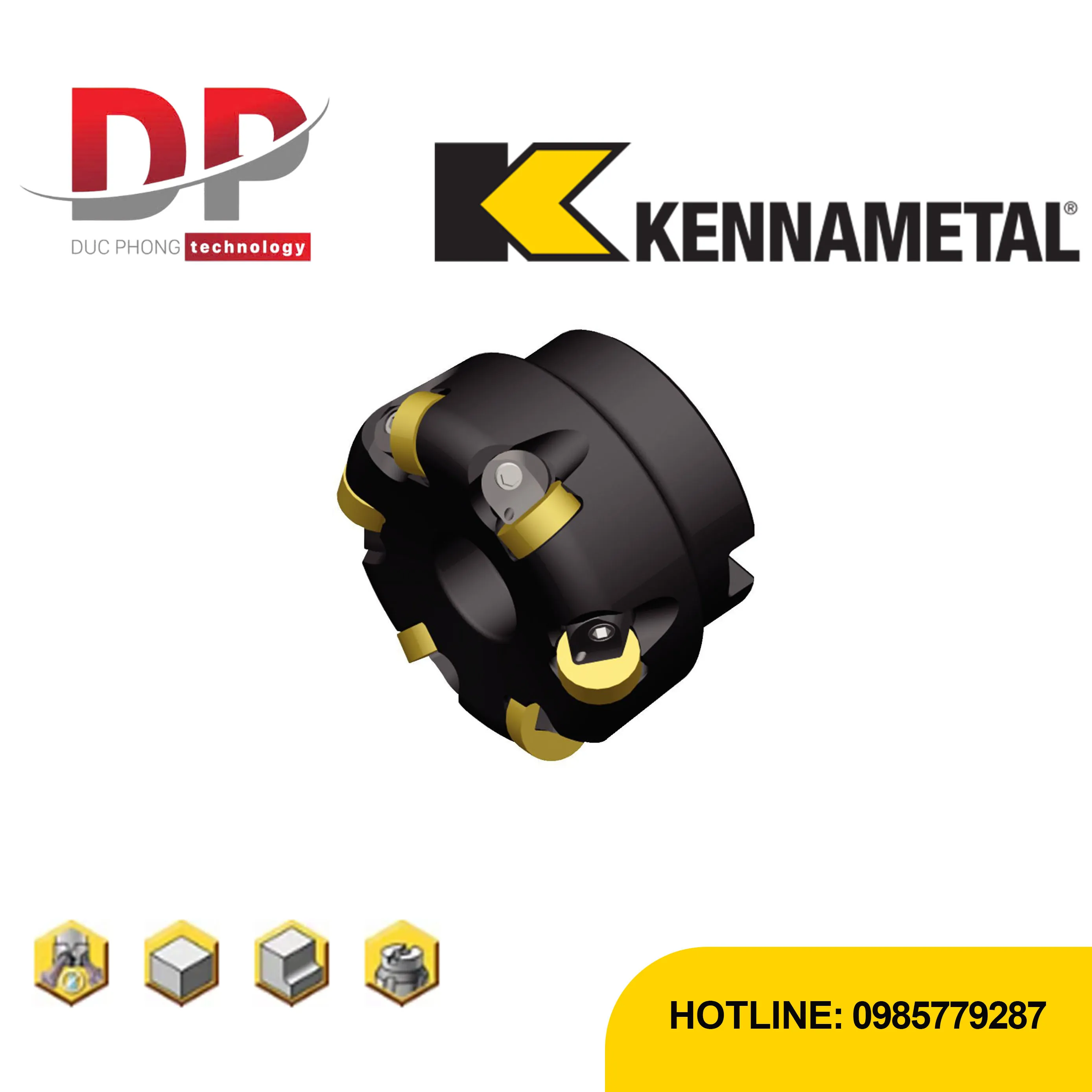 Dao phay mặt đầu Kennametal KCRA RN – shell mill – hệ mét