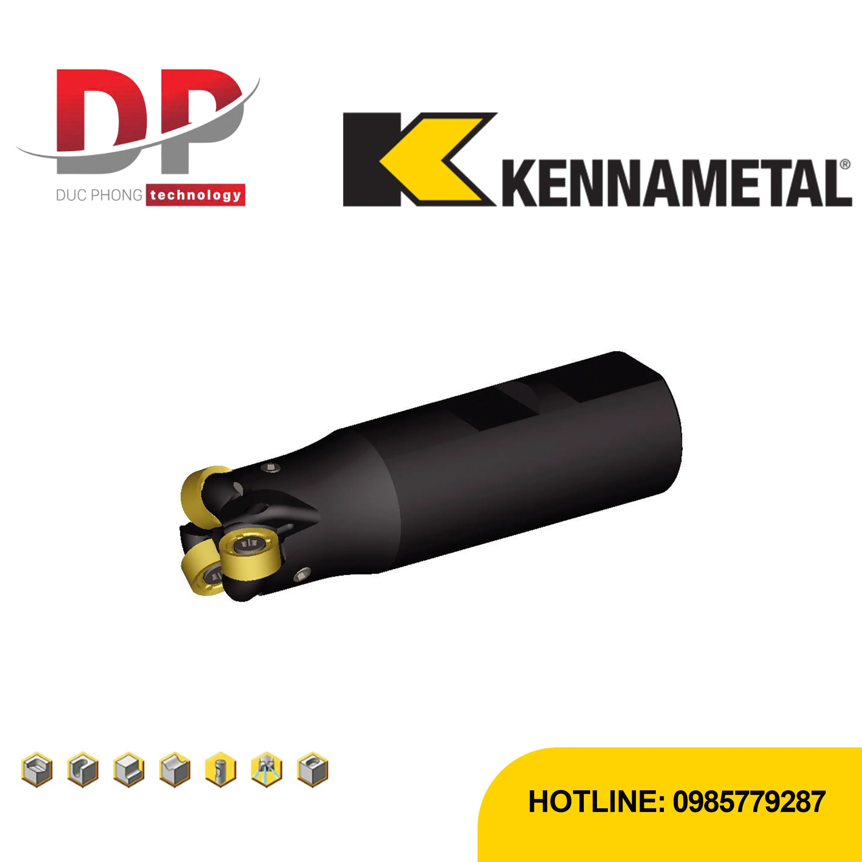 Dao phay mặt đầu Kennametal KDR RN10T3 CT – hệ mét