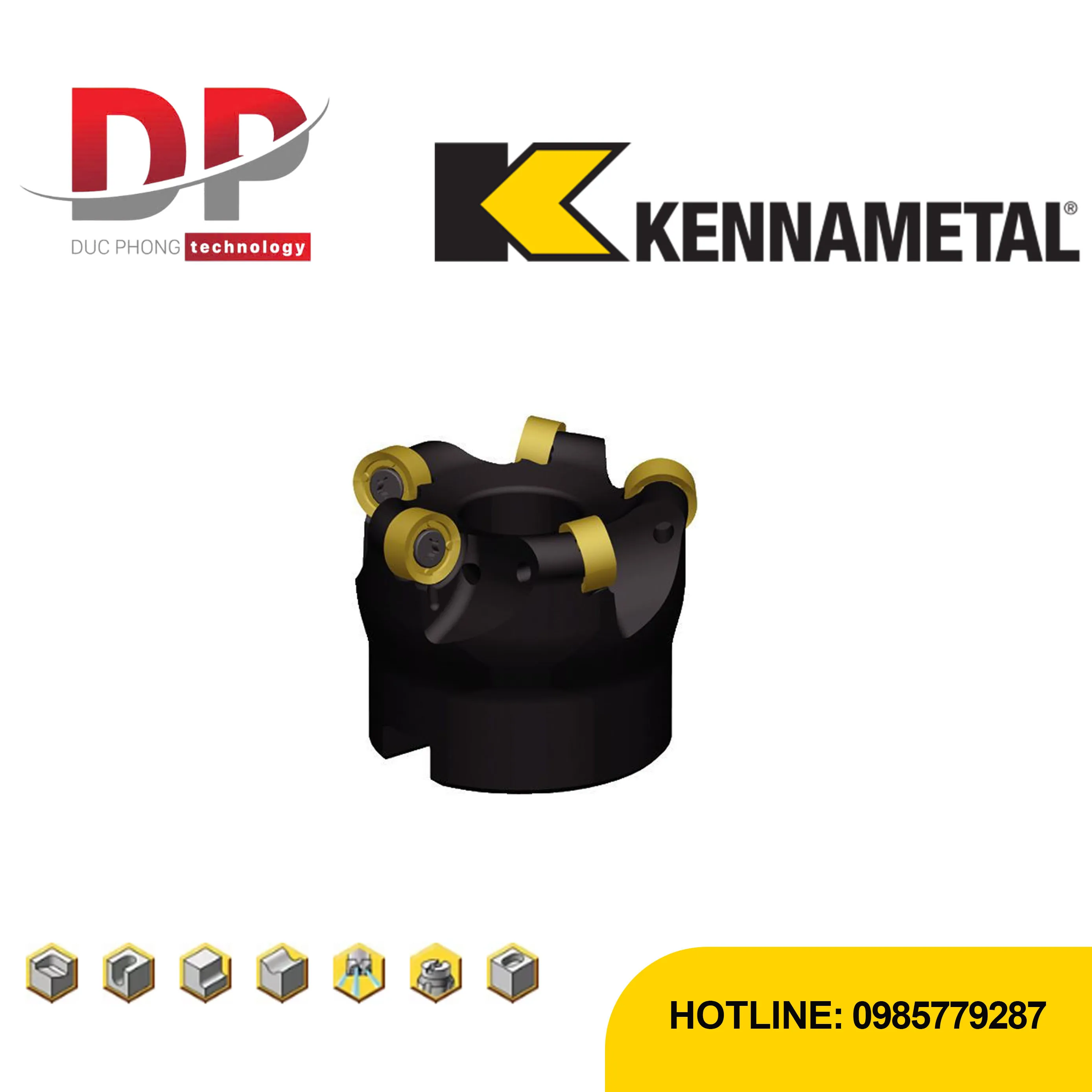 Dao phay mặt đầu Kennametal KDR RN10T3 CT – hệ mét
