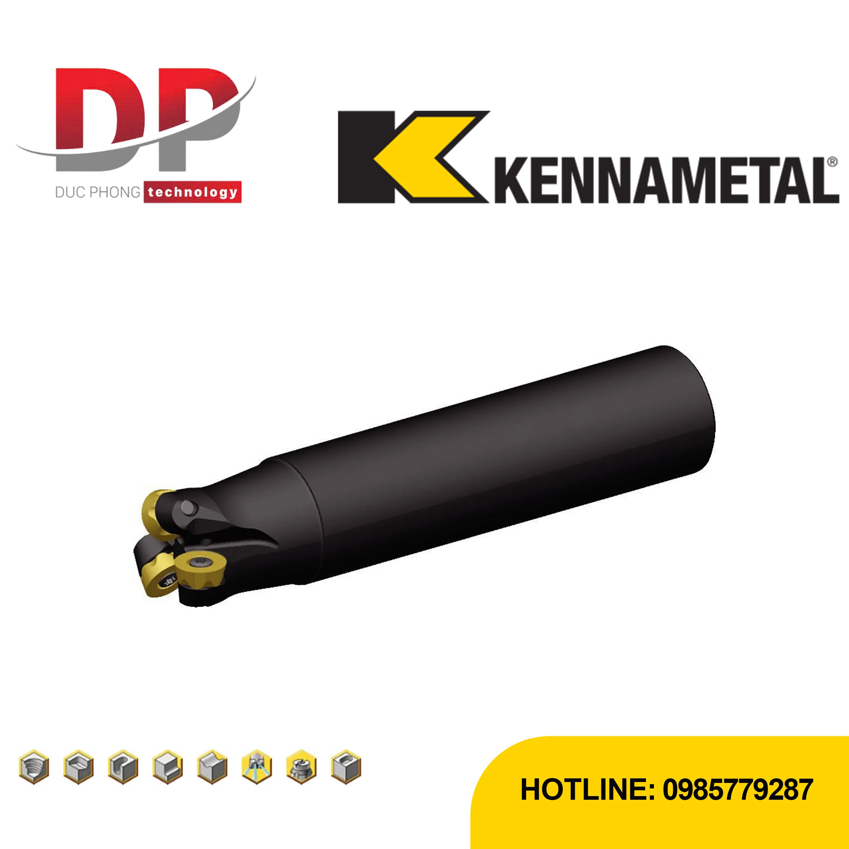 Dao phay mặt đầu Kennametal KSRM Daisy IC12 RP.T1204 – thân trụ – hệ mét