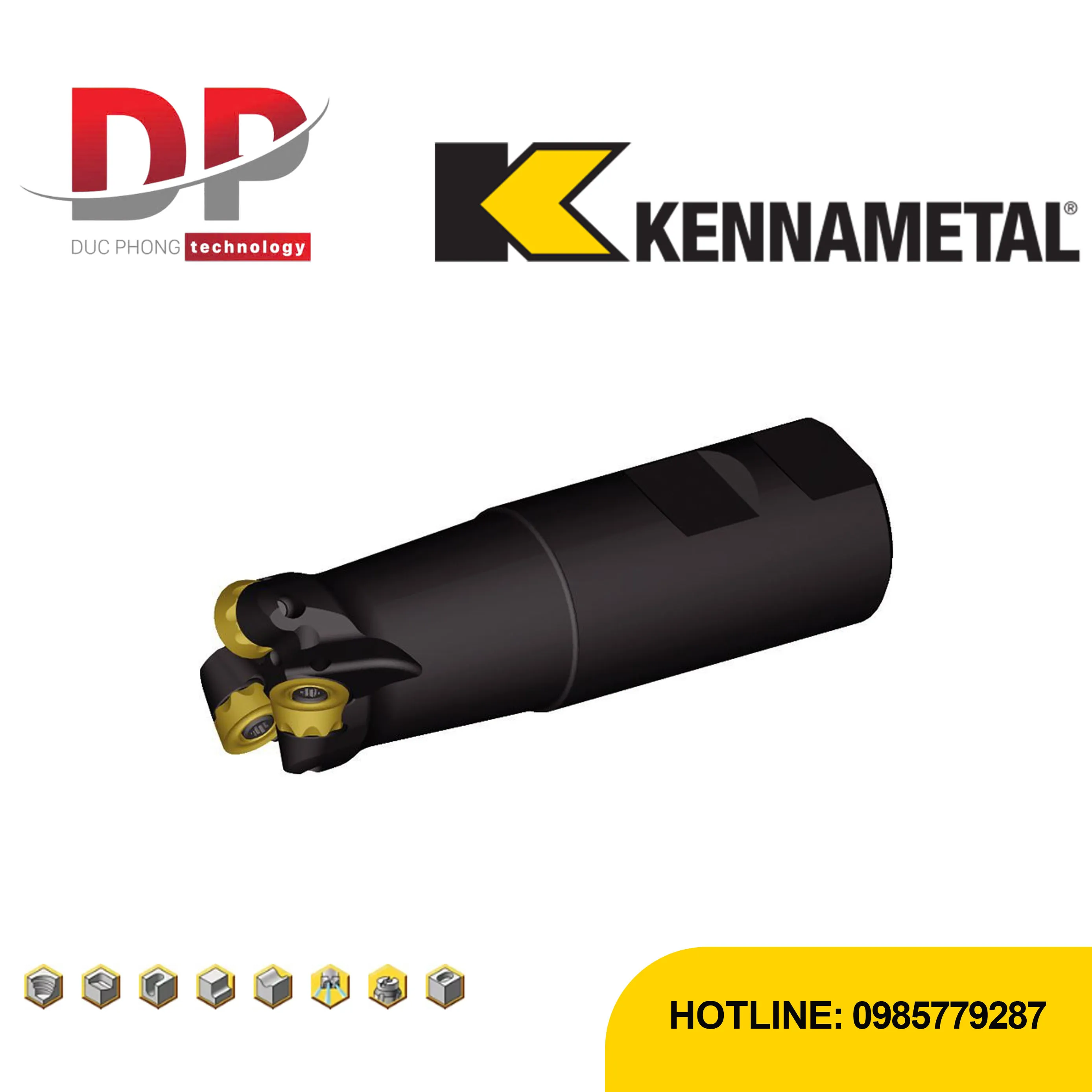 Dao phay mặt đầu Kennametal KSRM Daisy IC12 RP.T1204 – Weldon – hệ mét