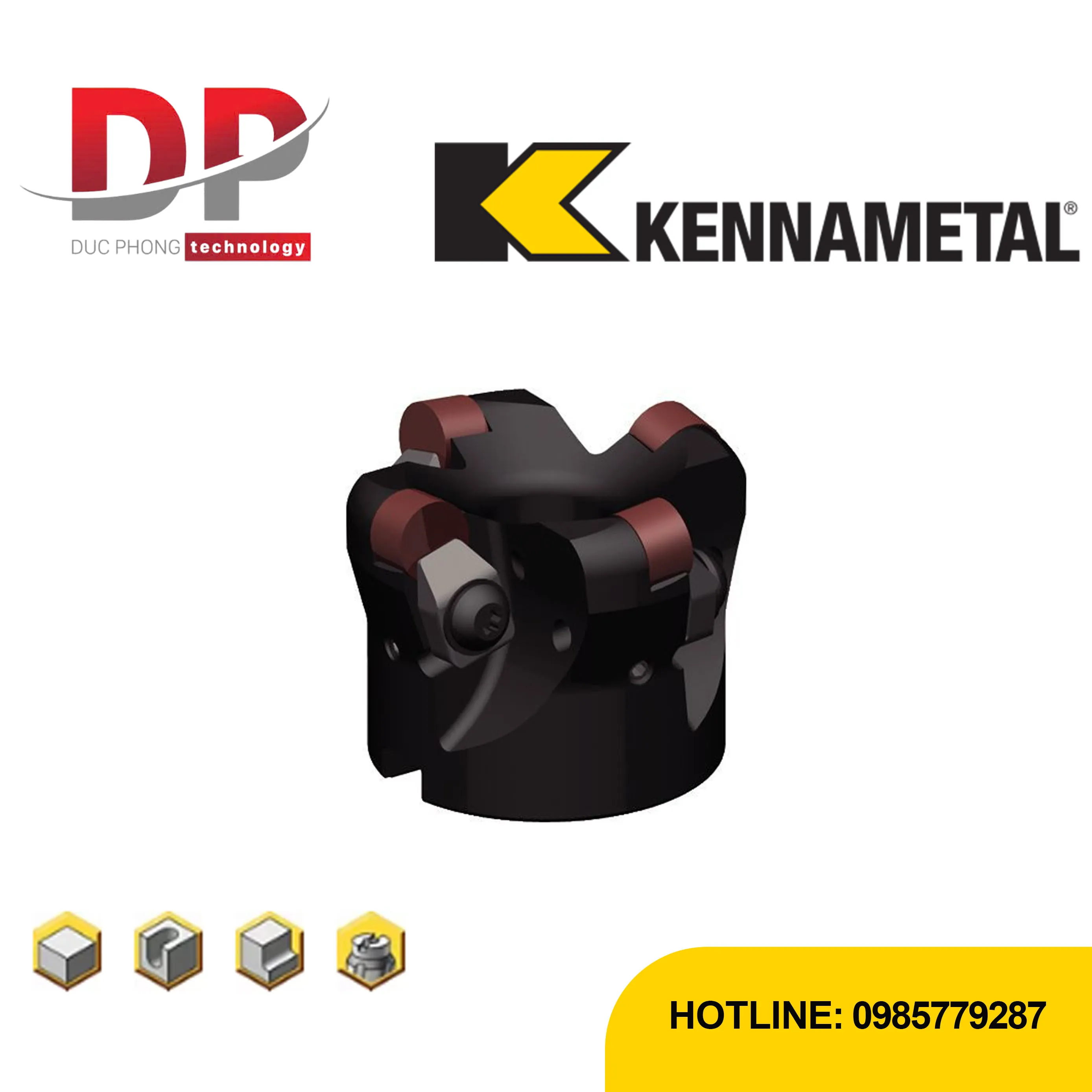 Dao phay mặt đầu Kennametal KSSR RN – shell mill – hệ mét