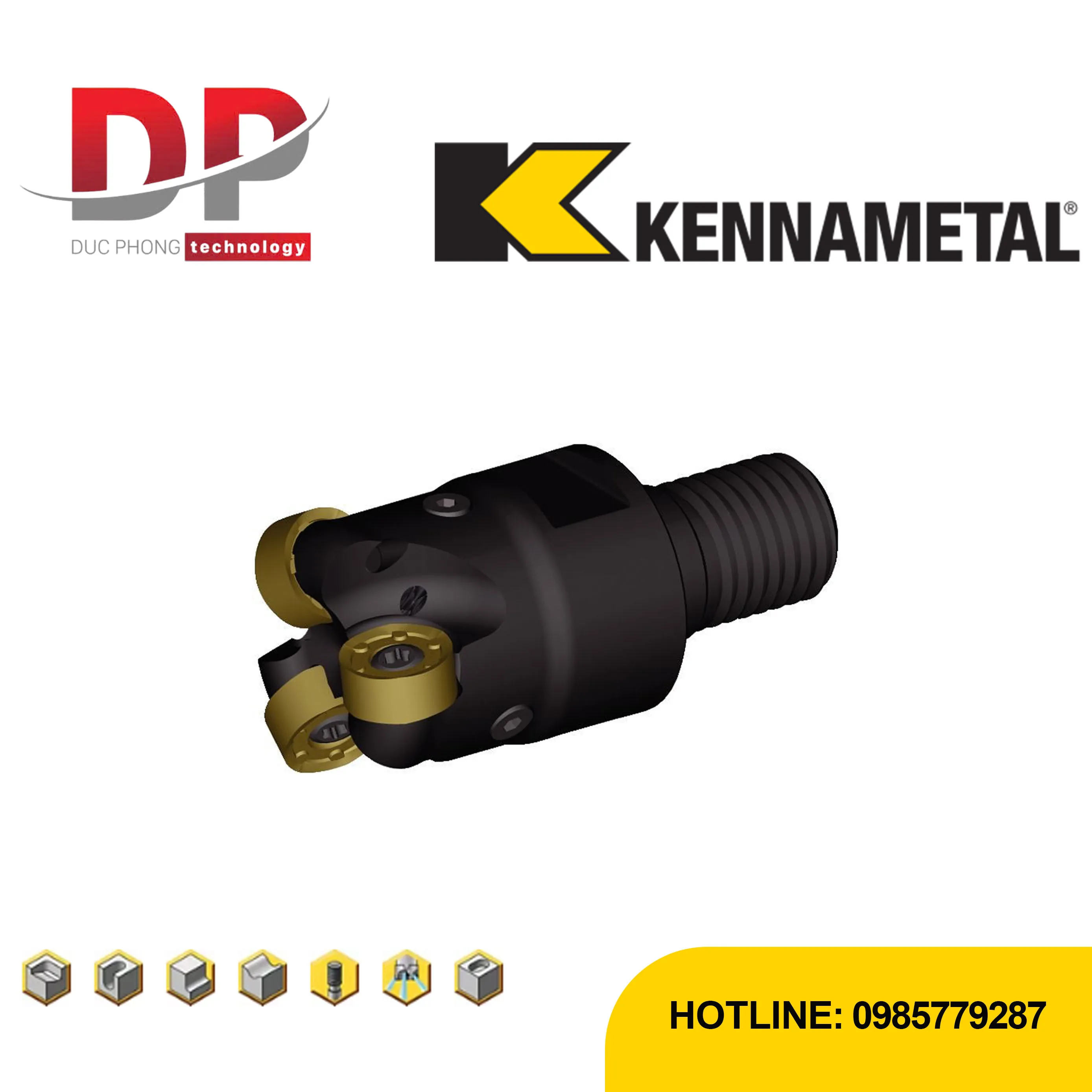 Dao phay mặt đầu Kennametal Rodeka™ 12 KDR RNGJ12 – gắn vít – hệ mét
