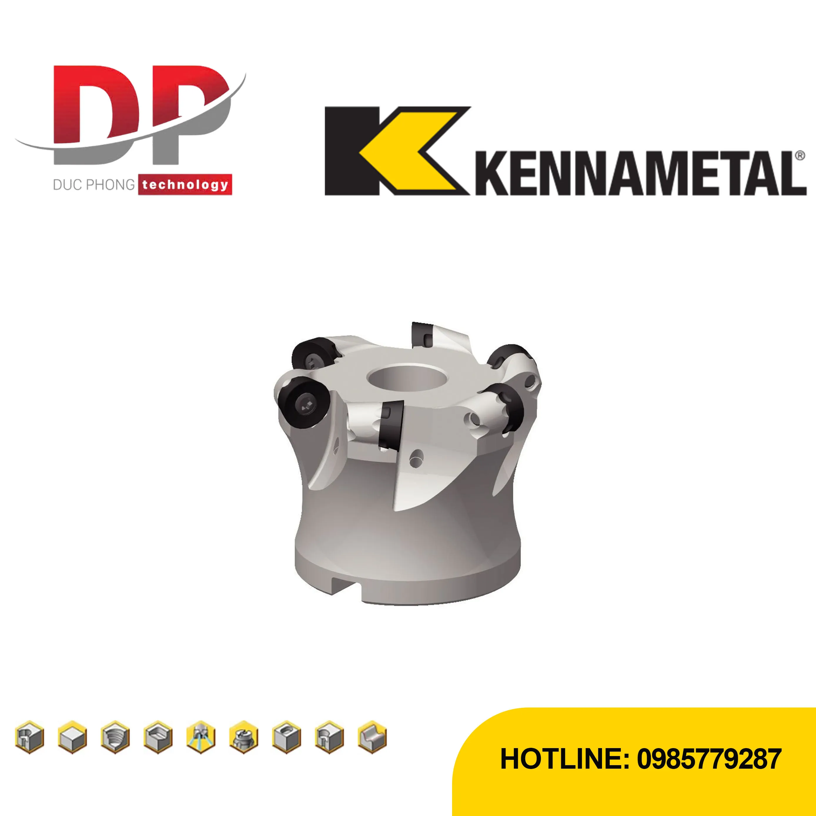Dao phay mặt Kennametal 7713VR10 – đầu modular gắn vít – hệ mét