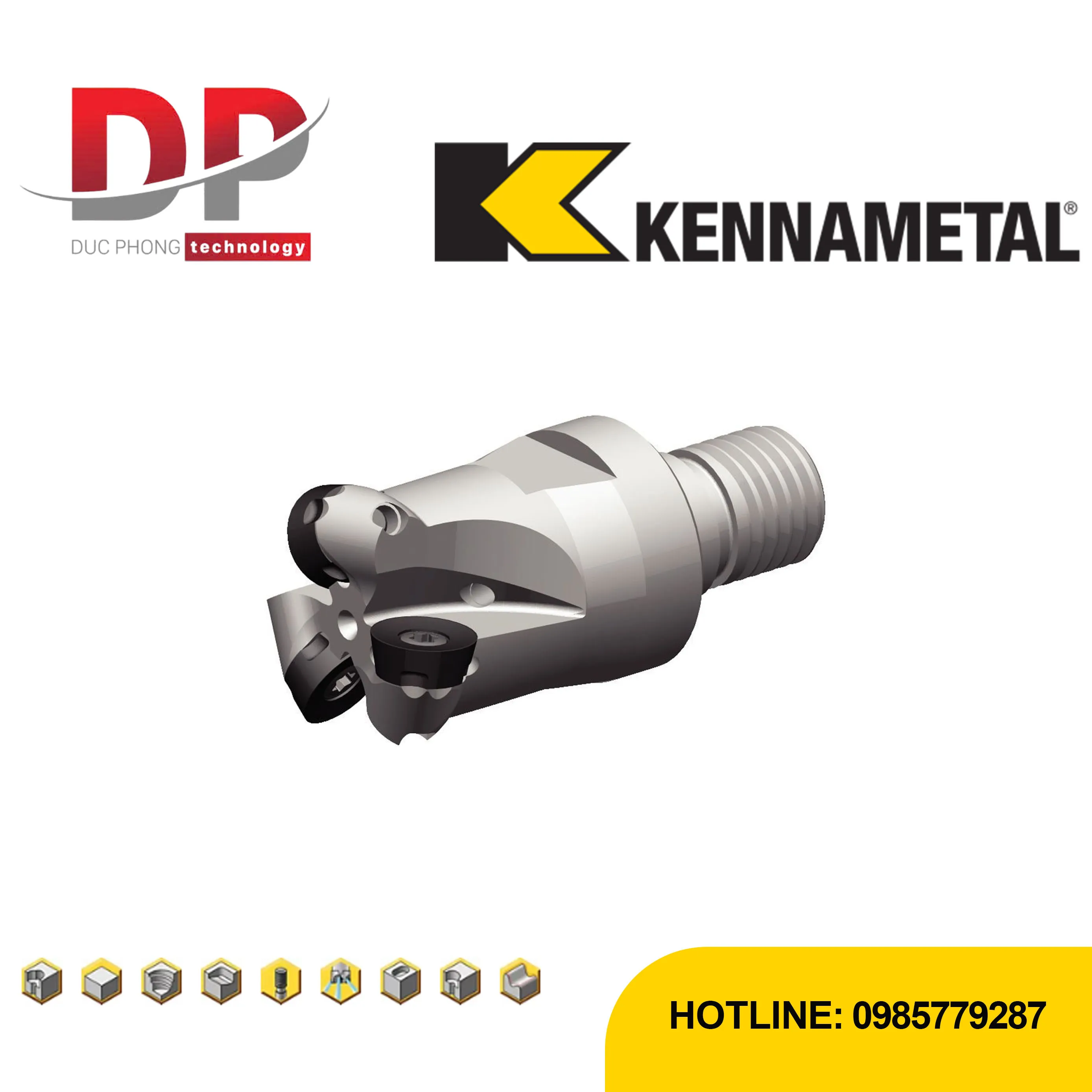 Dao phay mặt Kennametal 7713VR12 – đầu modular gắn vít – hệ mét