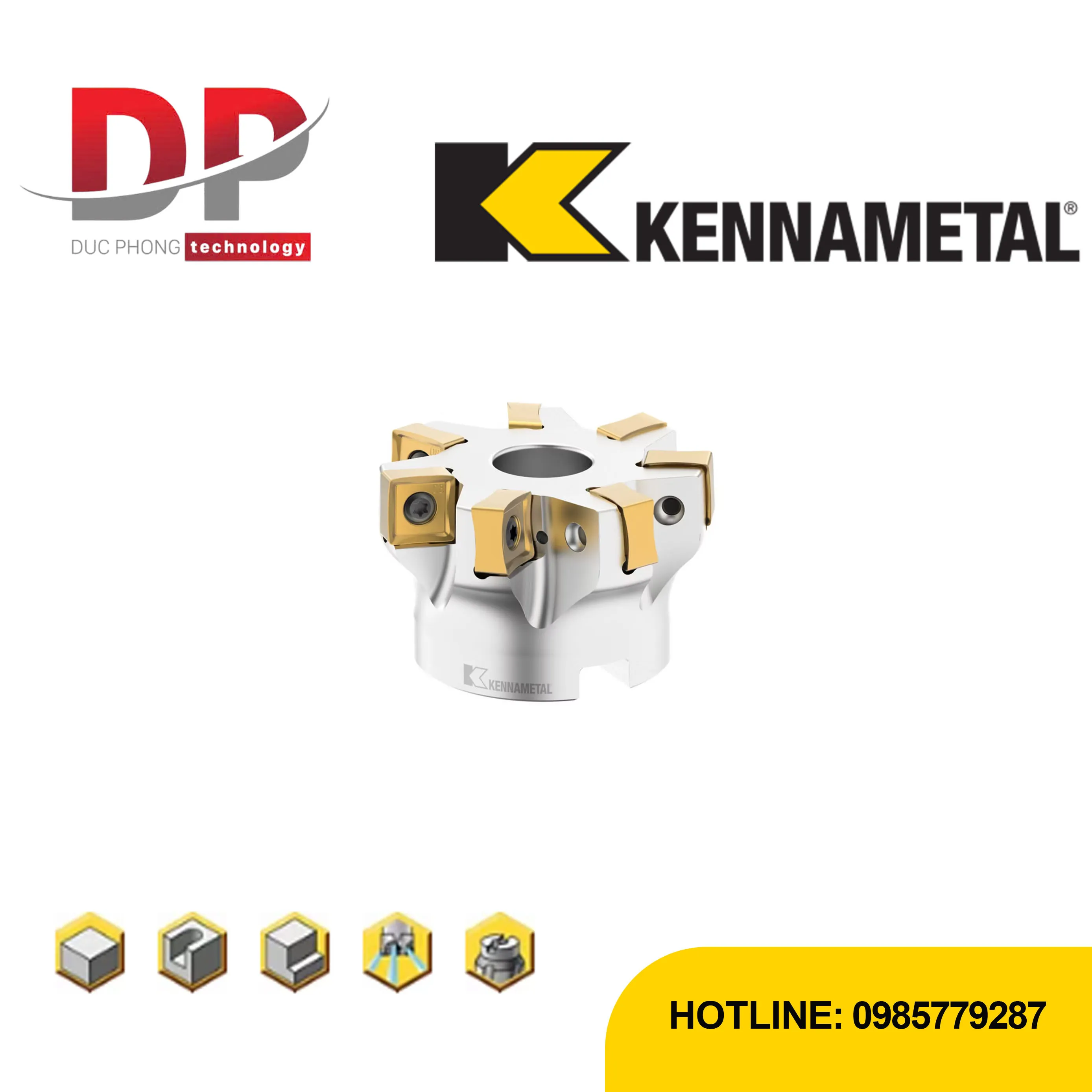 Dao phay mặt Kennametal KSSM8+™ IC12 – Bước ren mịn – Hệ mét