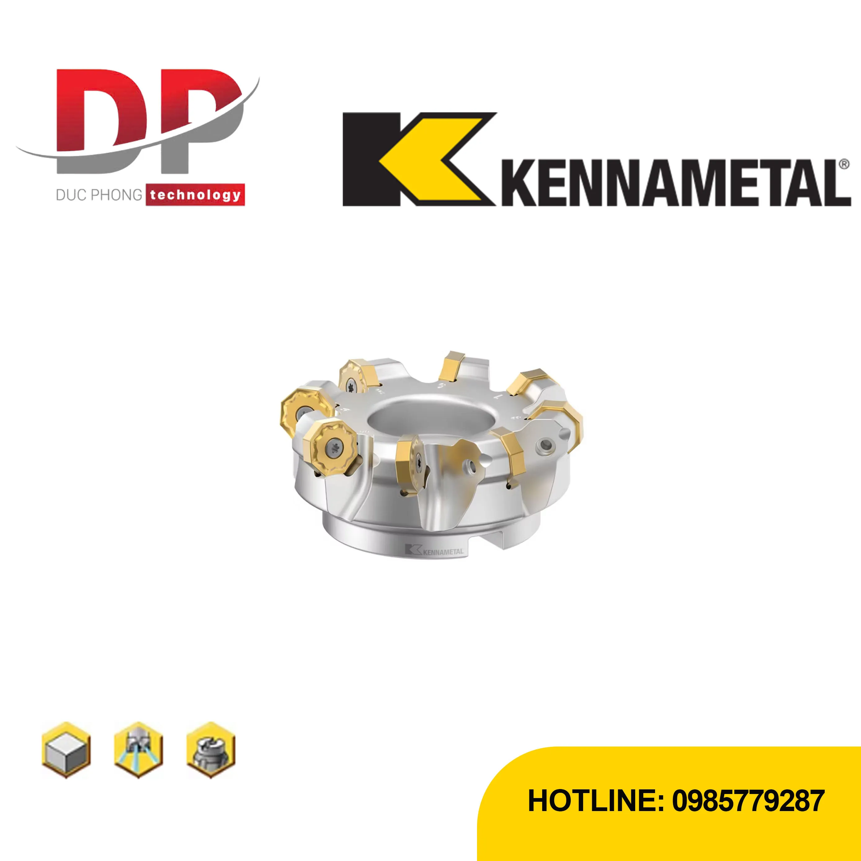 Dao phay mặt Kennametal Mill 16™ - bước ren mịn - hệ mét