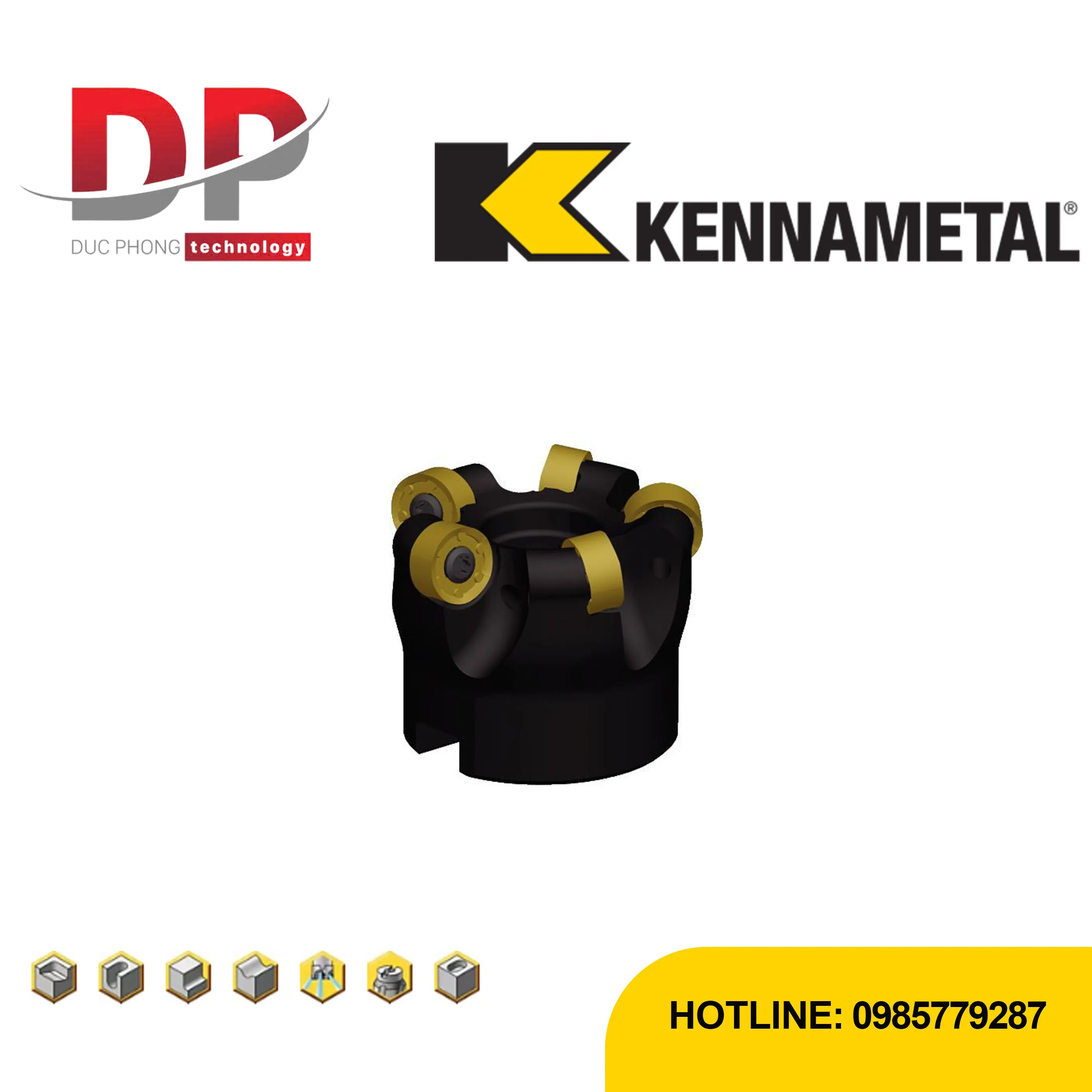 Dao phay mặt Kennametal Rodeka IC 16 KDR RN1605 CT – hệ mét