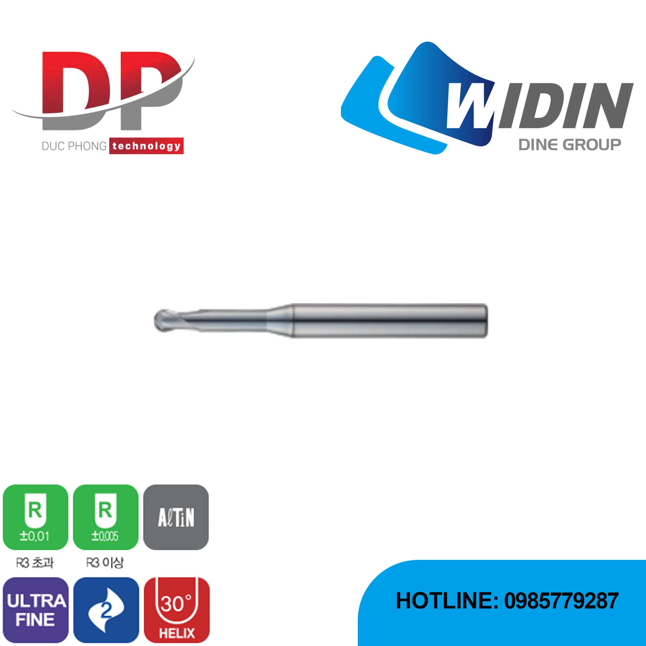 Dao phay ngón series WB712+ - WIDIN (Dành cho thép có độ cứng cao)