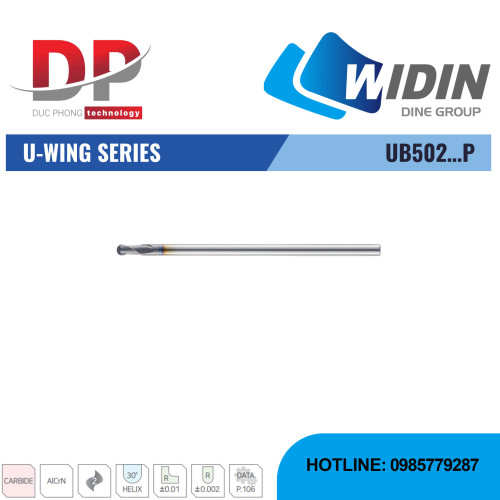 Dao phay ngón U-WING Series UB502…P - WIDIN (Dành cho thép có độ cứng trung bình từ 30-50 HRc)