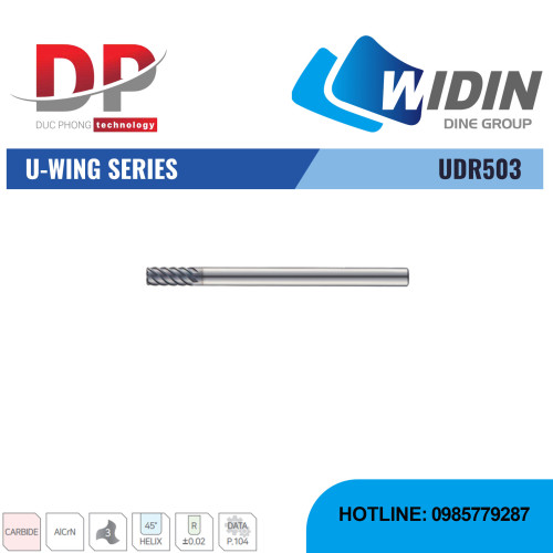 Dao phay ngón U-WING Series UDR503 - WIDIN (Dành cho thép có độ cứng trung bình từ 30-50 HRc)