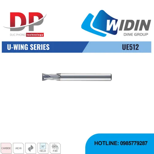 Dao phay ngón U-WING Series UE512 - WIDIN (Dành cho thép có độ cứng trung bình từ 30-50HRC)