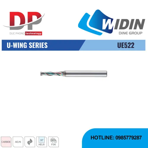 Dao phay ngón U-WING Series UE522 - WIDIN (Dành cho thép có độ cứng trung bình từ 30-50HRC)