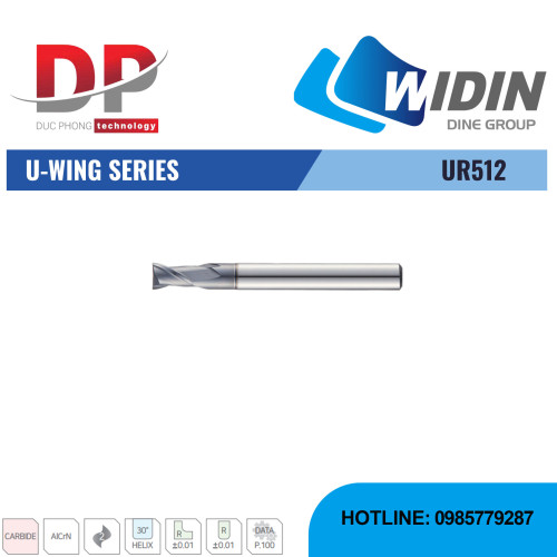 Dao phay ngón U-WING Series UR512 - WIDIN (Dành cho thép có độ cứng trung bình từ 30-50 HRc)