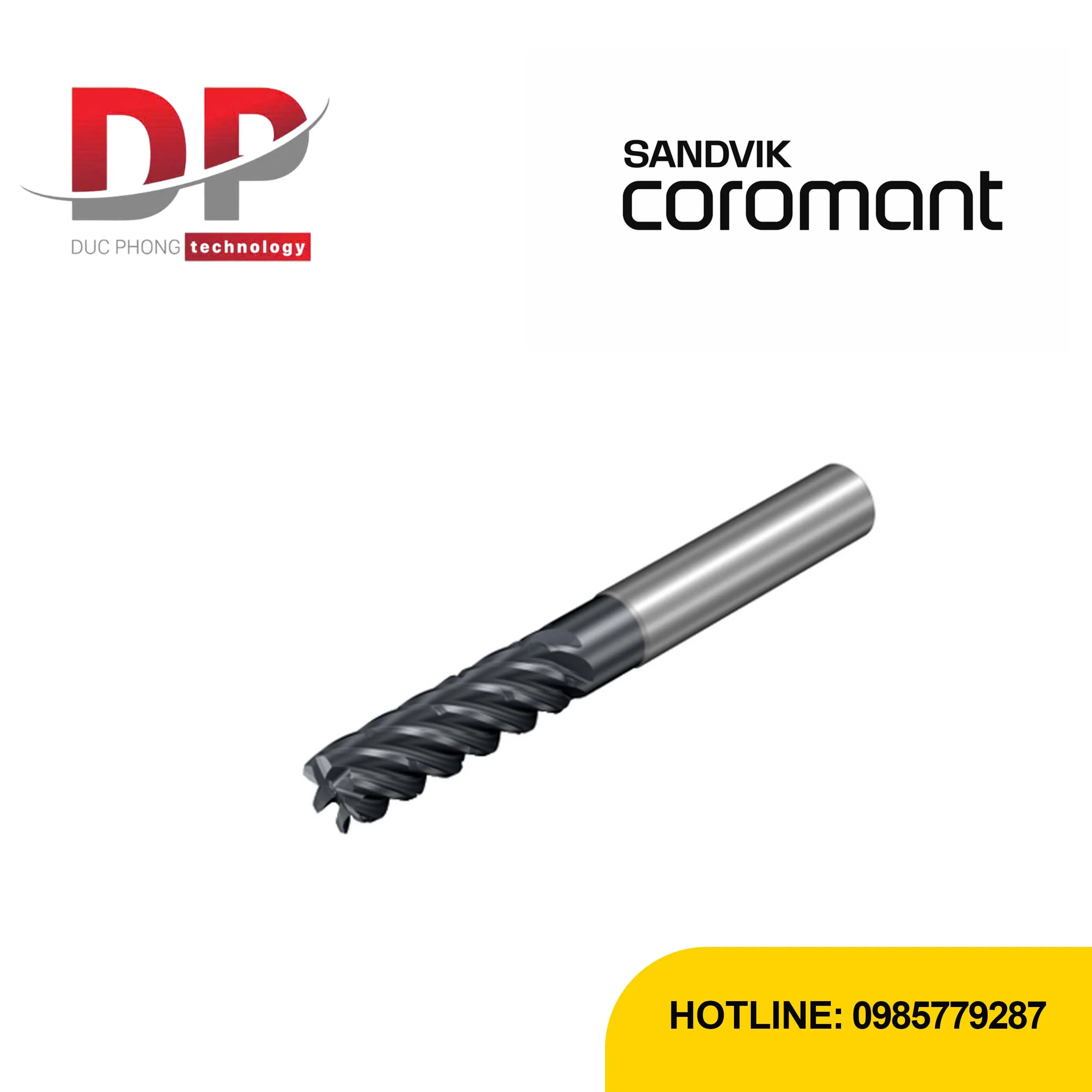 Dao phay ngón Sandvik CoroMill Plura 6 me cắt R1.524 2F366-1270-152-TD 1745