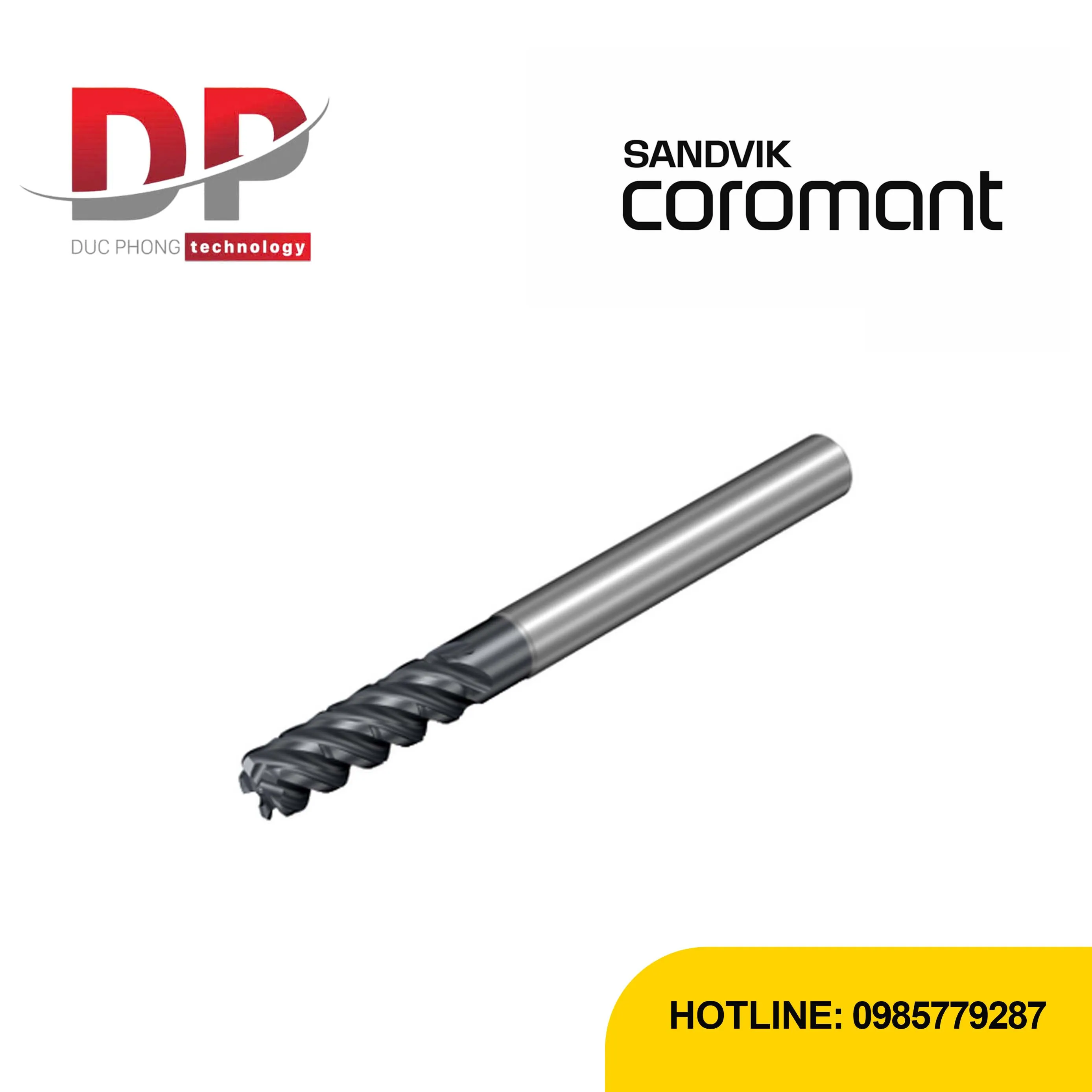 Dao phay ngón Sandvik CoroMill Plura 5 me cắt R0.381 2F365-0635-038-TD 1745