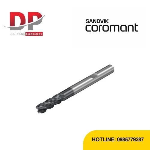 Dao phay ngón Sandvik CoroMill Dura 4 me cắt vát cạnh 0.2 mm 1K354-1200-XD 1730 (DC 12mm)