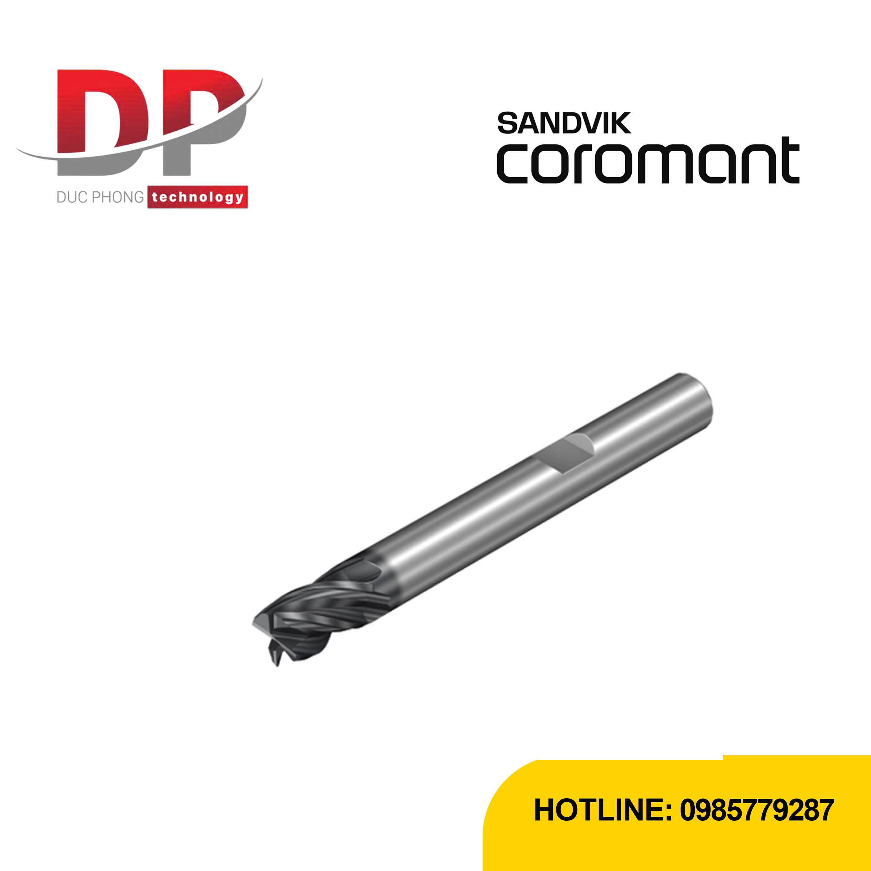 Dao phay ngón Sandvik CoroMill Dura 4 me cắt vát góc 1K324-0970-XB 1730