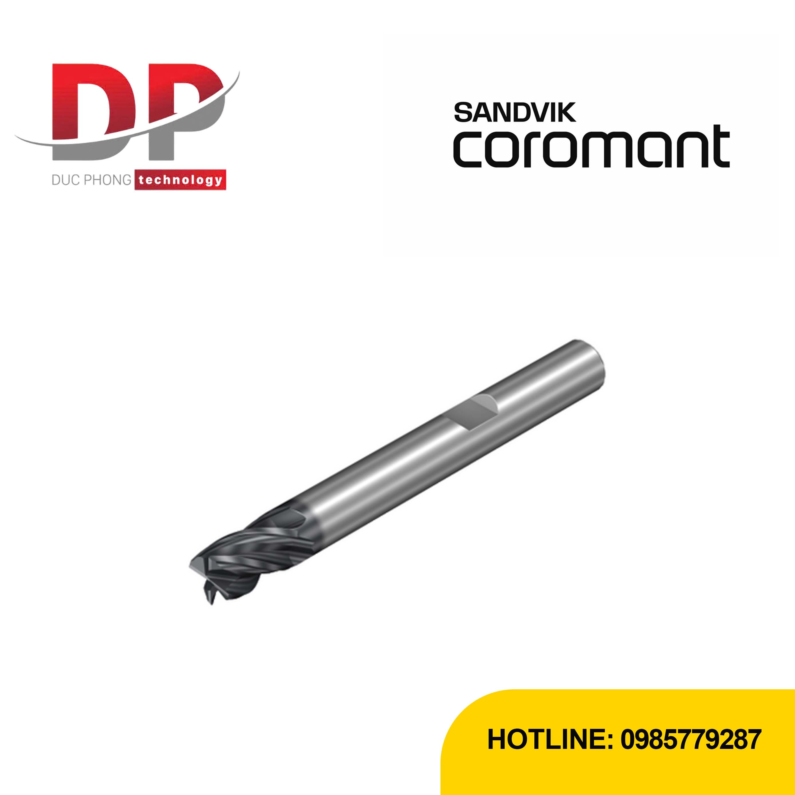 Dao phay ngón Sandvik CoroMill Dura 4 me cắt vát góc 1K324-1170-XB 1730