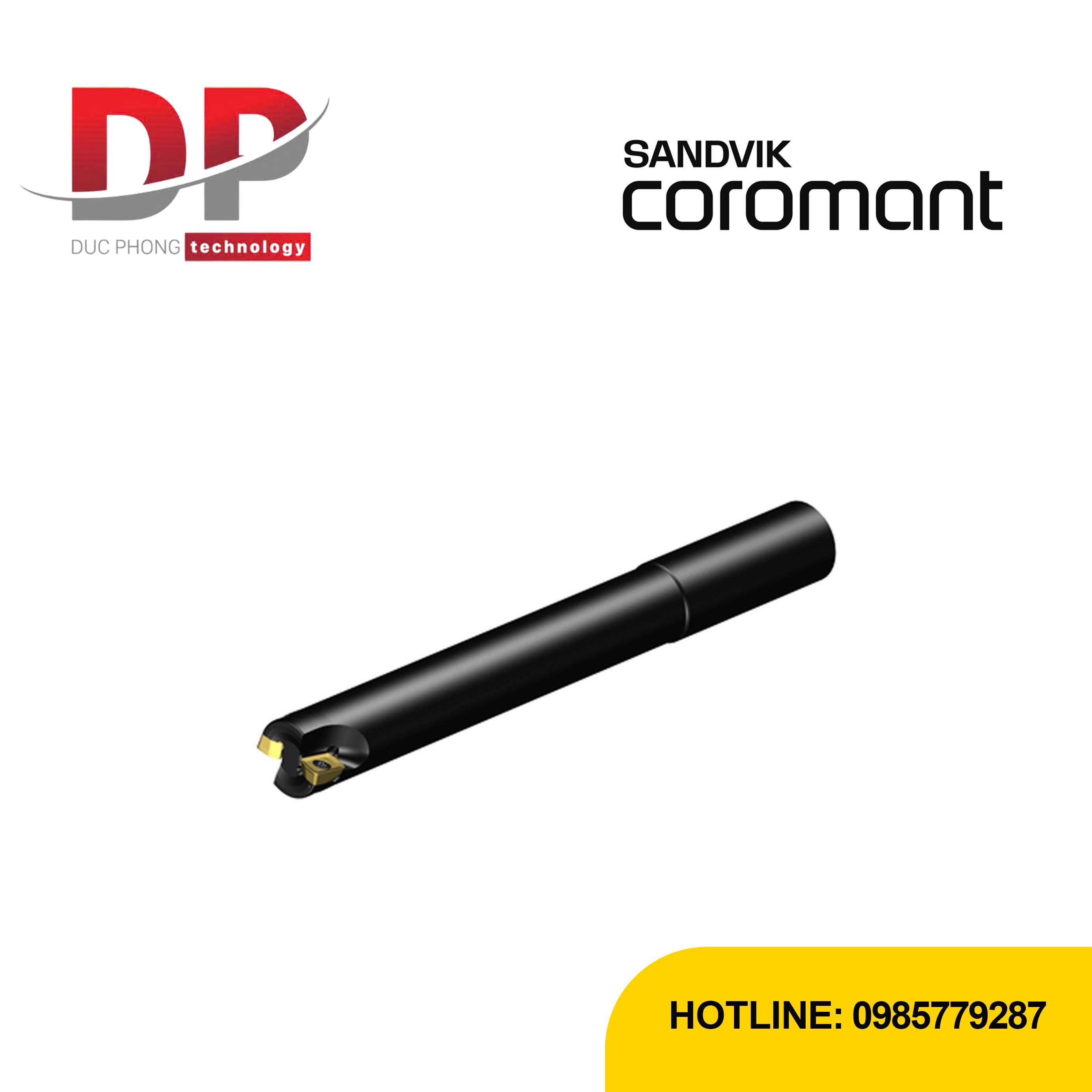 Dao phay gắn mảnh Sandvik CoroMill MS20 2 me cắt có hệ thống làm mát MS20D-R020A20-10L (DC 20mm)