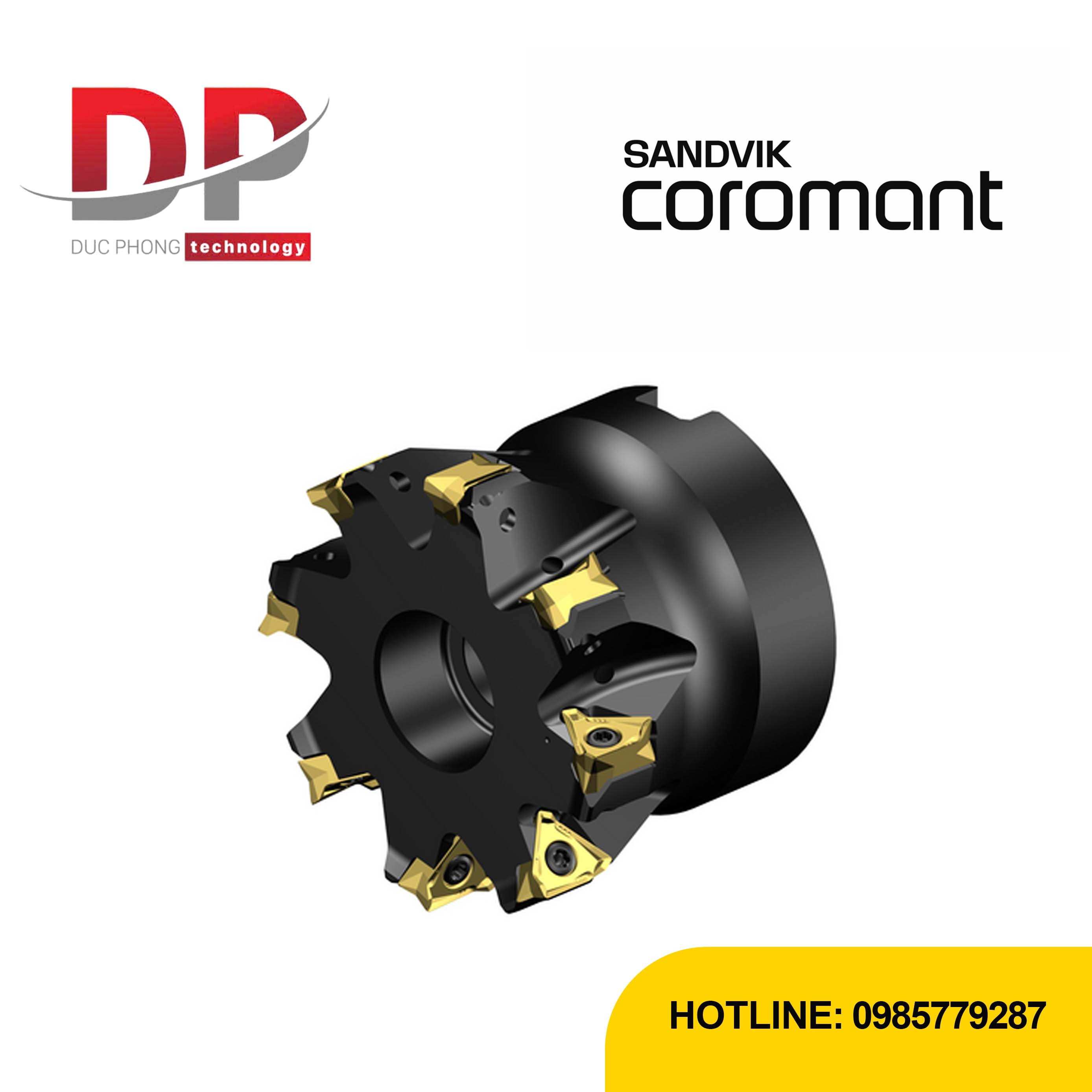 Dao phay gắn mảnh Sandvik CoroMill MS60 8 me cắt MS60-AR051R19-11H (DC 50.8mm)