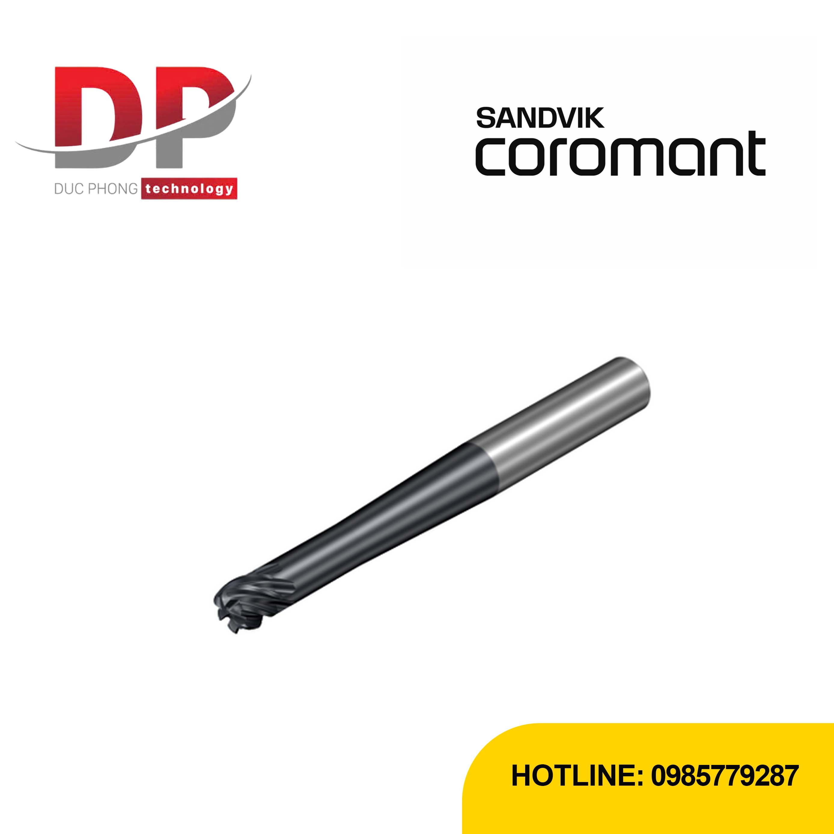 Dao phay ngón Sandvik CoroMill Plura 6 me cắt 2A146-0635A013-TCIE T2CH (DC 6.35mm)