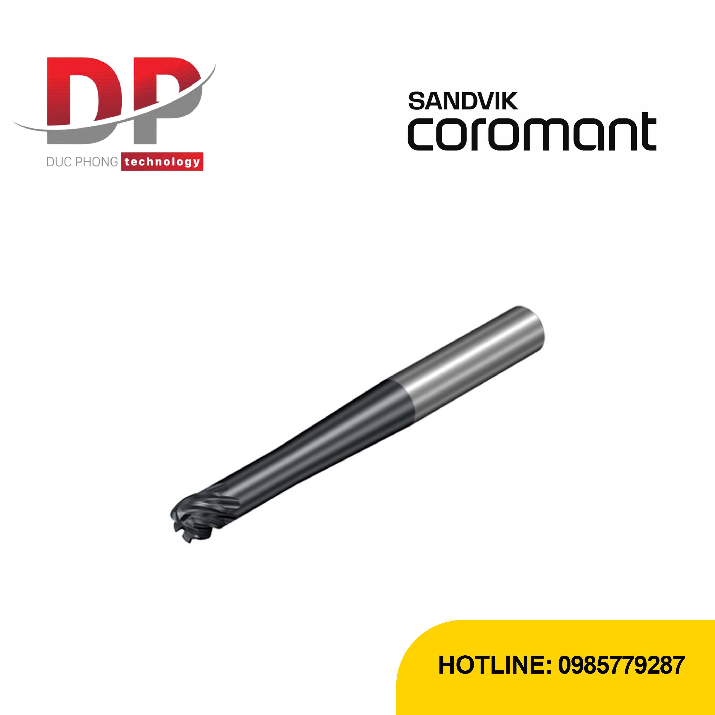 Dao phay ngón Sandvik CoroMill Plura 6 me cắt 2A146-0635A032-TCIE T2CH (DC 6.35mm)