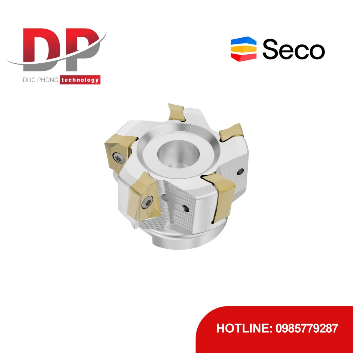 Dao phay gắn mảnh Seco Tools R220.64-0063-ZO16-5A-27 (DC 63.0 mm - 5 me cắt - Có góc R)