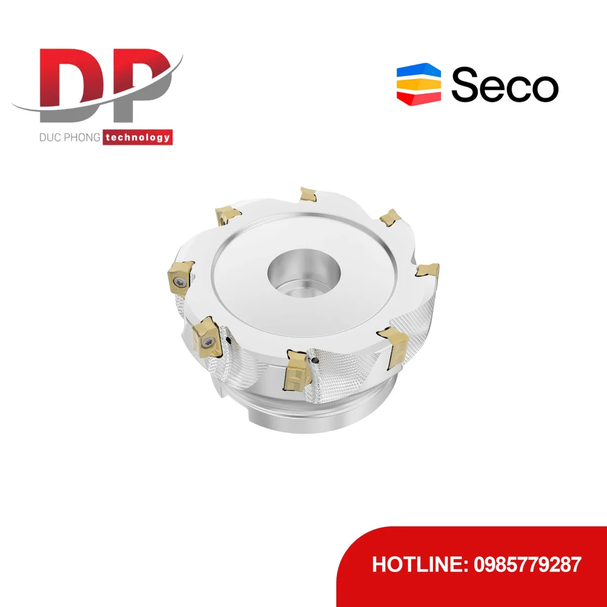 Dao phay gắn mảnh Seco Tools R220.64-0100-ZO11-8A (DC 100.0 mm - 8 me cắt - Có góc R)