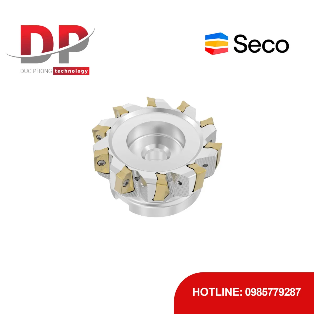 Dao phay gắn mảnh Seco Tools R220.64-0100-ZO16-8A (DC 100.0 mm - 10 me cắt - Có góc R)