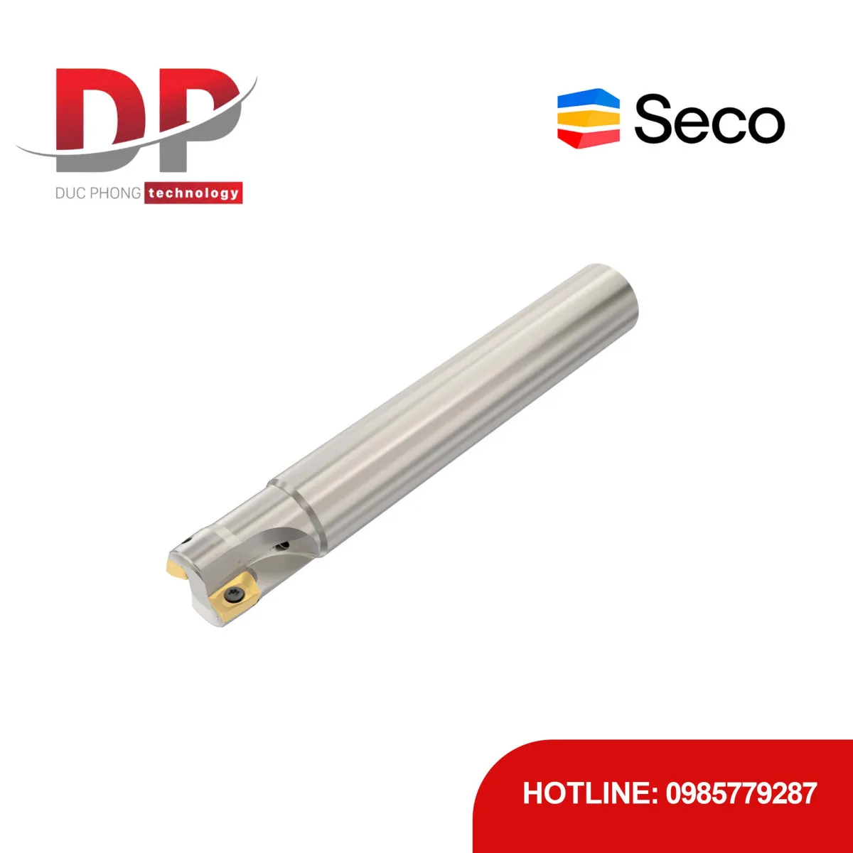 Dao phay gắn mảnh Seco Tools Turbo R217.69-01.00-0-12-2AN (DC 1.000 inch - 2 me cắt - Đáy phẳng)