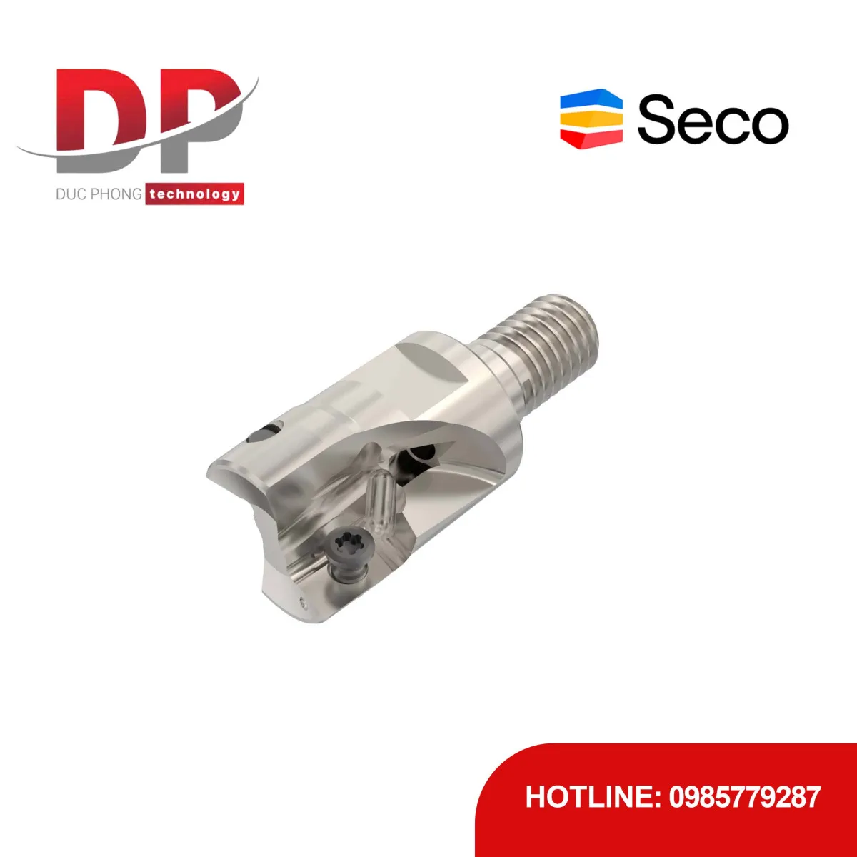 Đầu dao phay gắn mảnh Seco Tools Turbo R217.69-1020.RE-12-2AN (DC 20.0 mm - 2 me cắt - Đáy phẳng - Đầu thay thế)