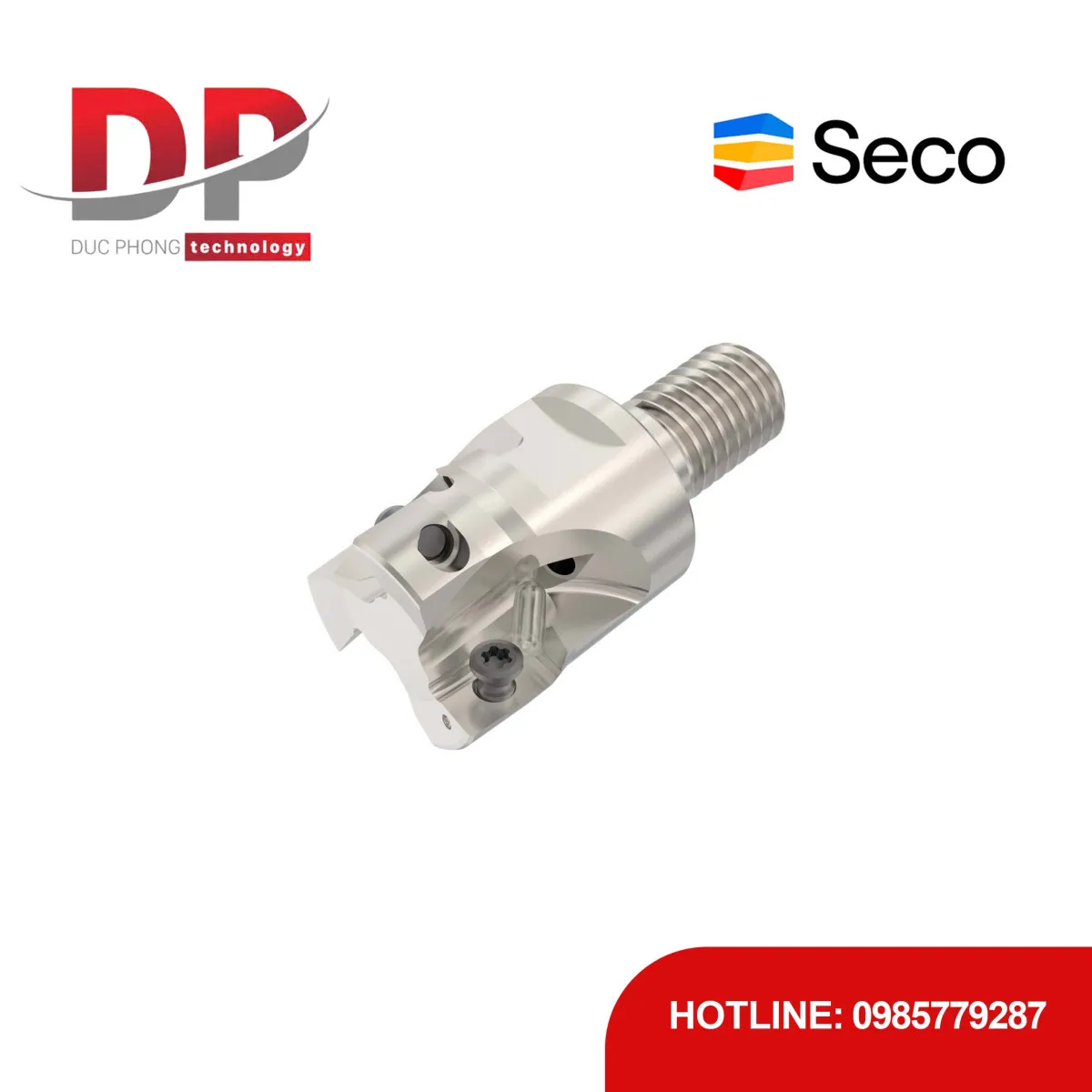 Đầu dao phay gắn mảnh Seco Tools Turbo R217.69-1225.RE-12-3AN (DC 25.0 mm - 3 me cắt - Đáy phẳng - Đầu thay thế)
