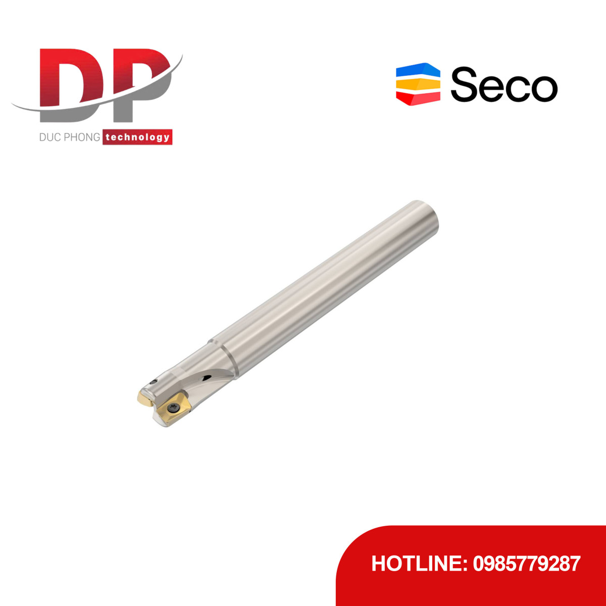 Dao phay gắn mảnh Seco Tools Turbo R217.69-1616.0-10-2A (DC 16.0mm - 2 me cắt - Đáy phẳng)