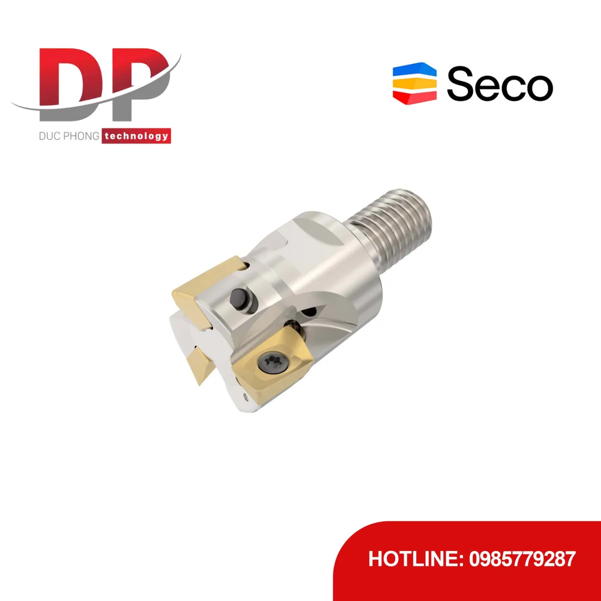 Đầu dao phay gắn mảnh Seco Tools Turbo R217.69-1632.RE-12-3AN (DC 32.0 mm - 3 me cắt - Đáy phẳng - Đầu thay thế)