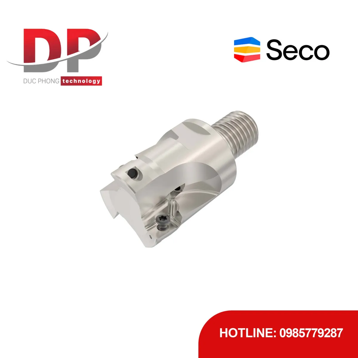 Đầu dao phay gắn mảnh Seco Tools Turbo R217.69-1632.RE-12-3AN (DC 32.0 mm - 3 me cắt - Đáy phẳng - Đầu thay thế)