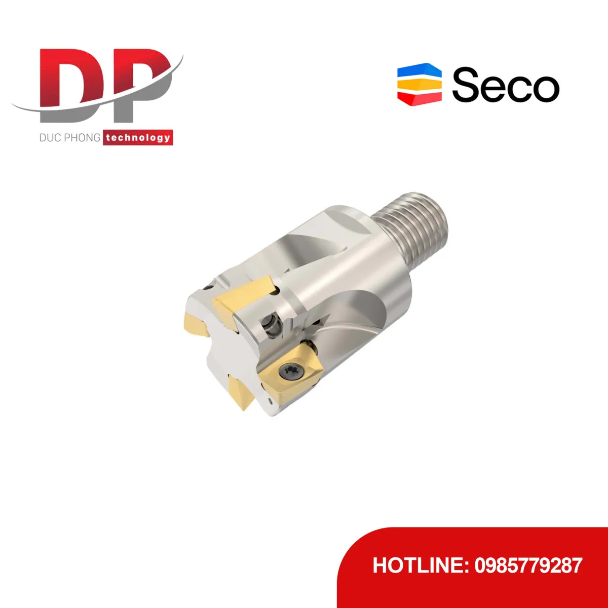 Đầu dao phay gắn mảnh Seco Tools Turbo R217.69-1632.RE-12-4AN (DC 32.0 mm - 4 me cắt - Đáy phẳng - Đầu thay thế)